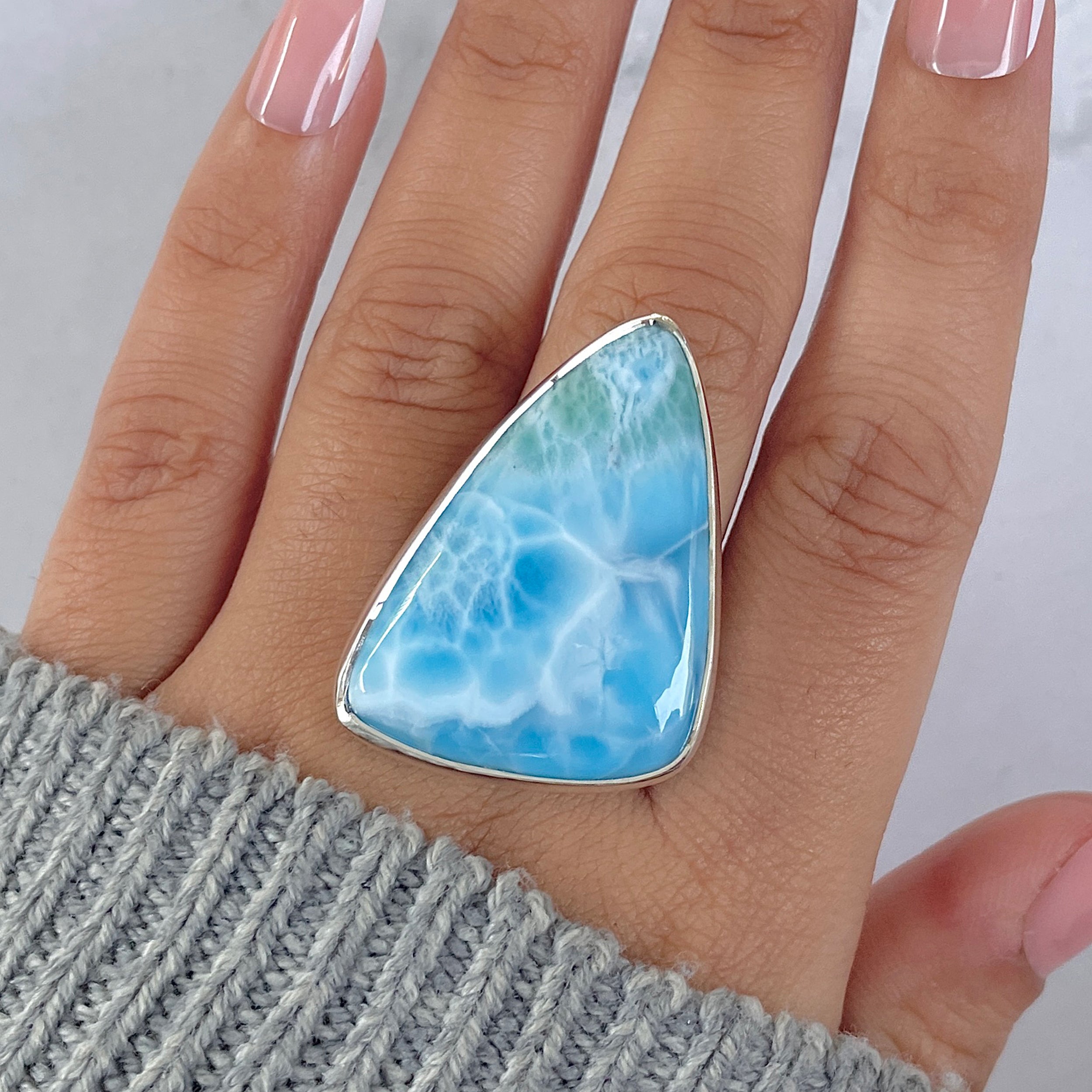 Larimar Adjustable Ring-(LAR-R-1346.)