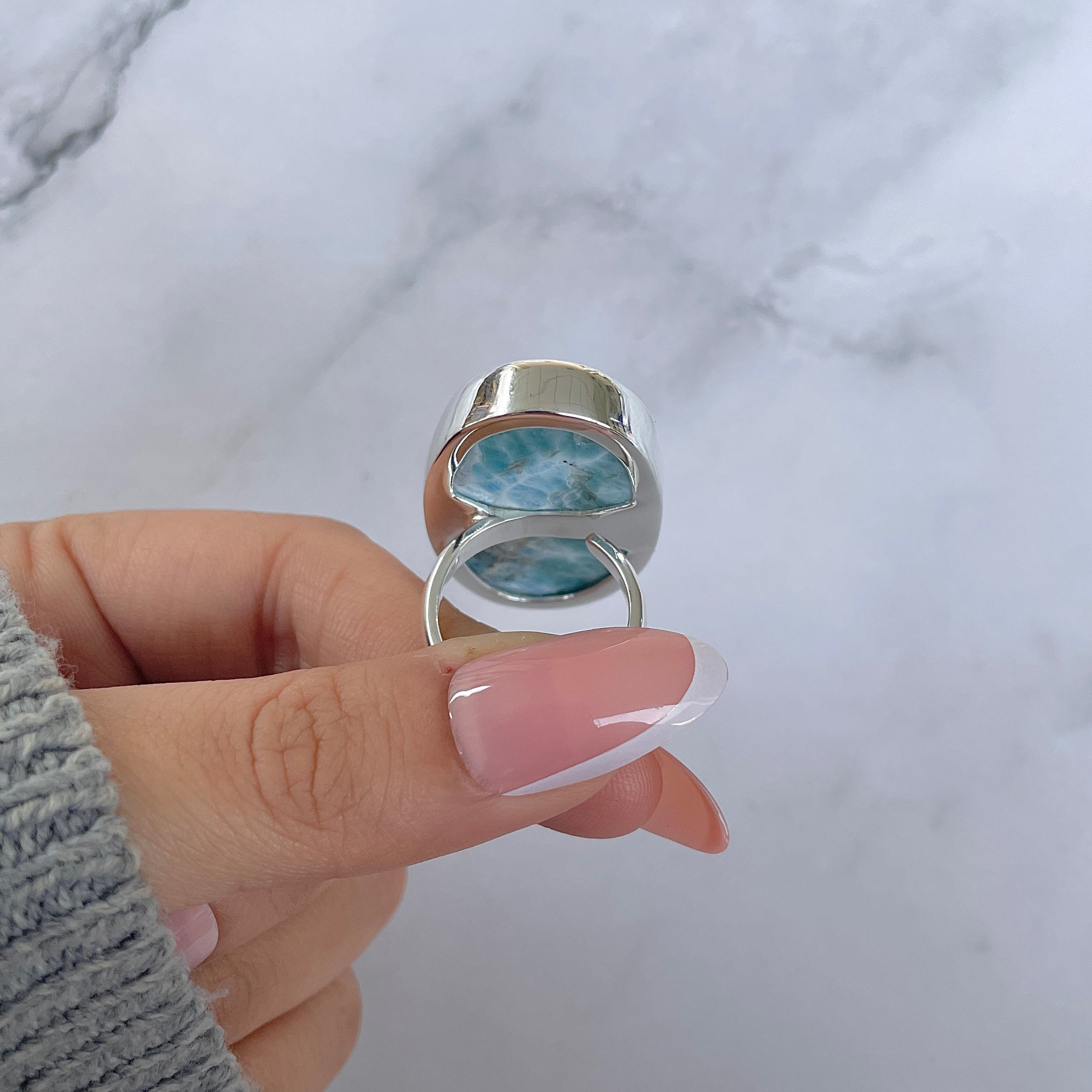 Larimar Adjustable Ring-(LAR-R-1347.)