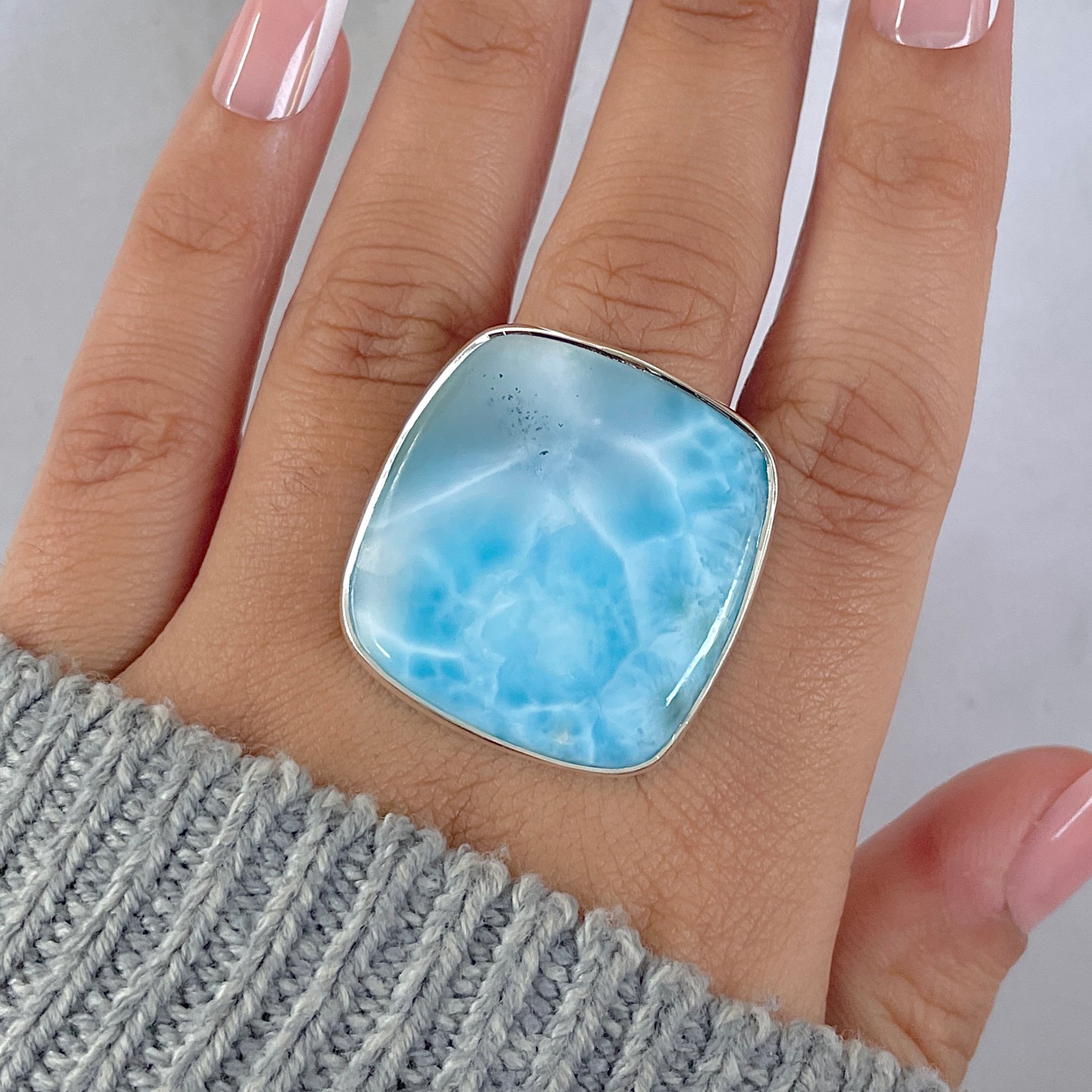 Larimar Adjustable Ring-(LAR-R-1349.)