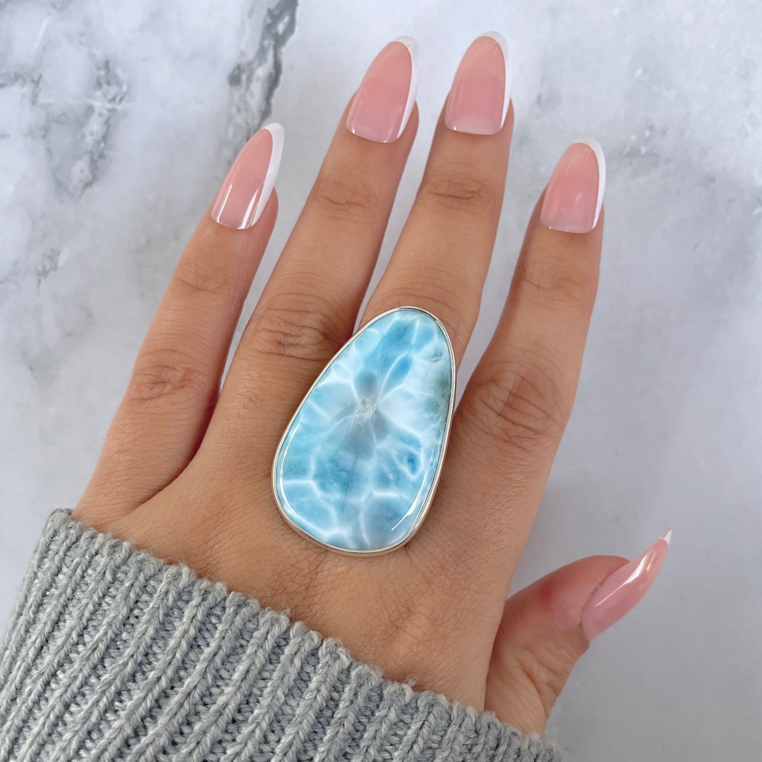 Larimar Adjustable Ring-(LAR-R-1350.)