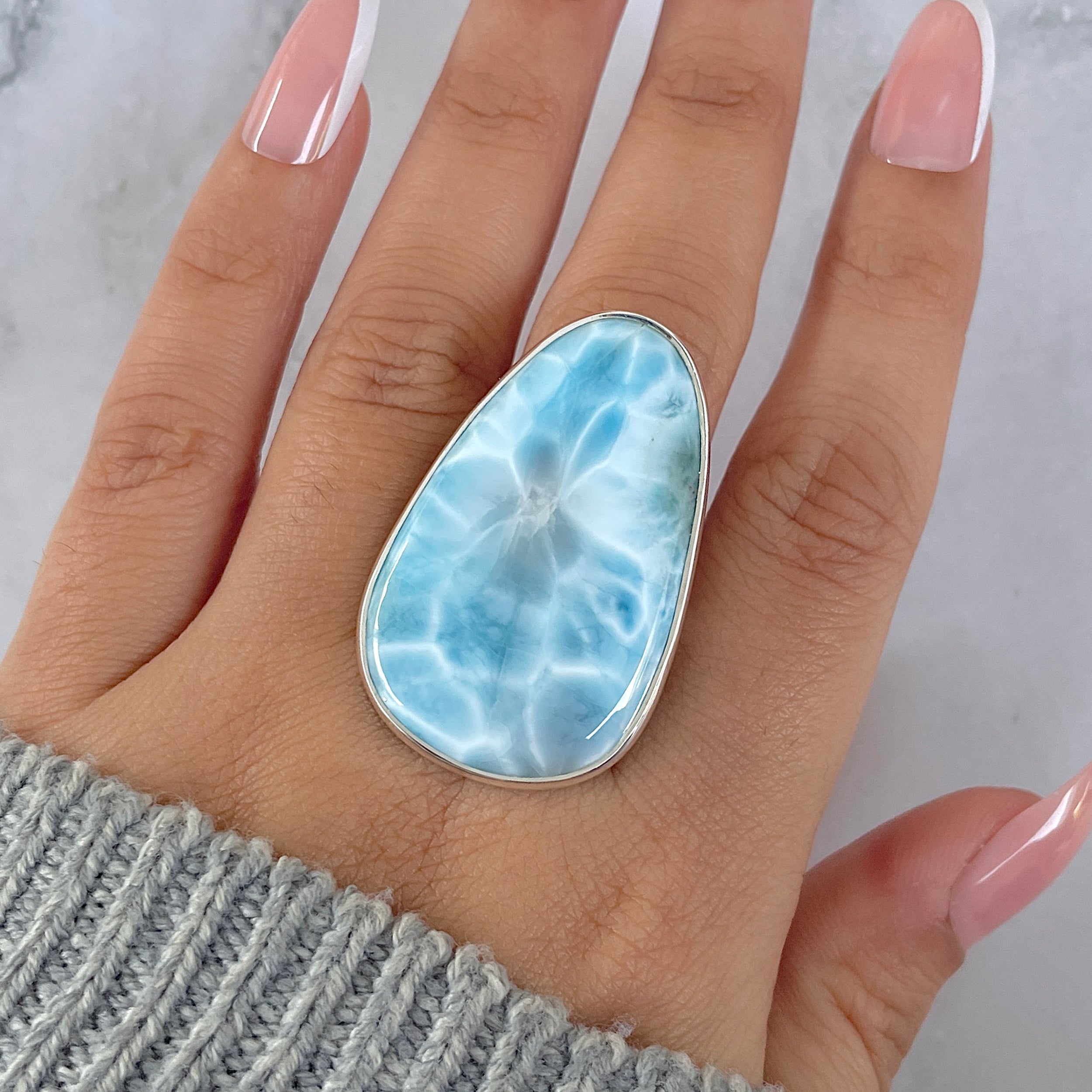 Larimar Adjustable Ring-(LAR-R-1350.)