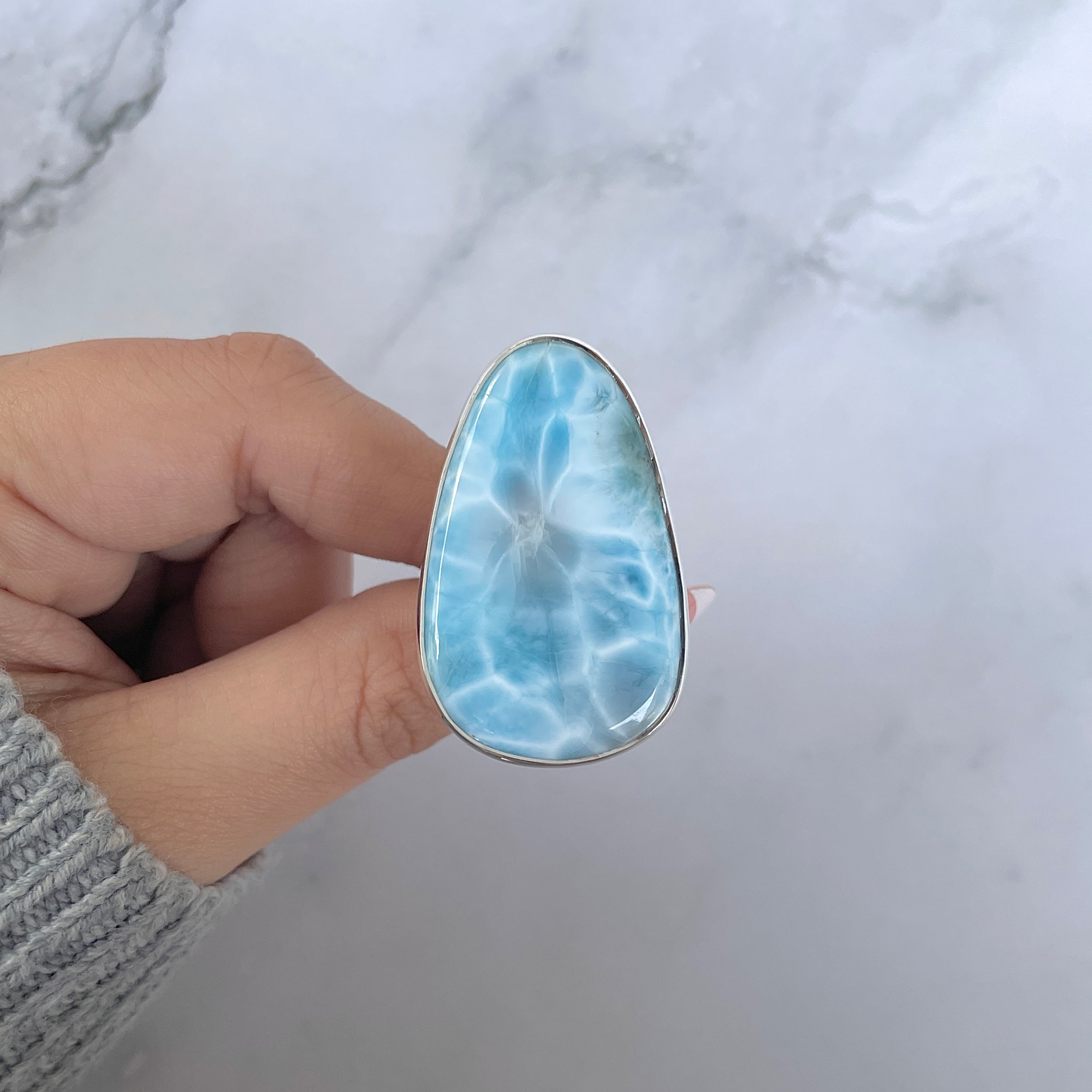 Larimar Adjustable Ring-(LAR-R-1350.)