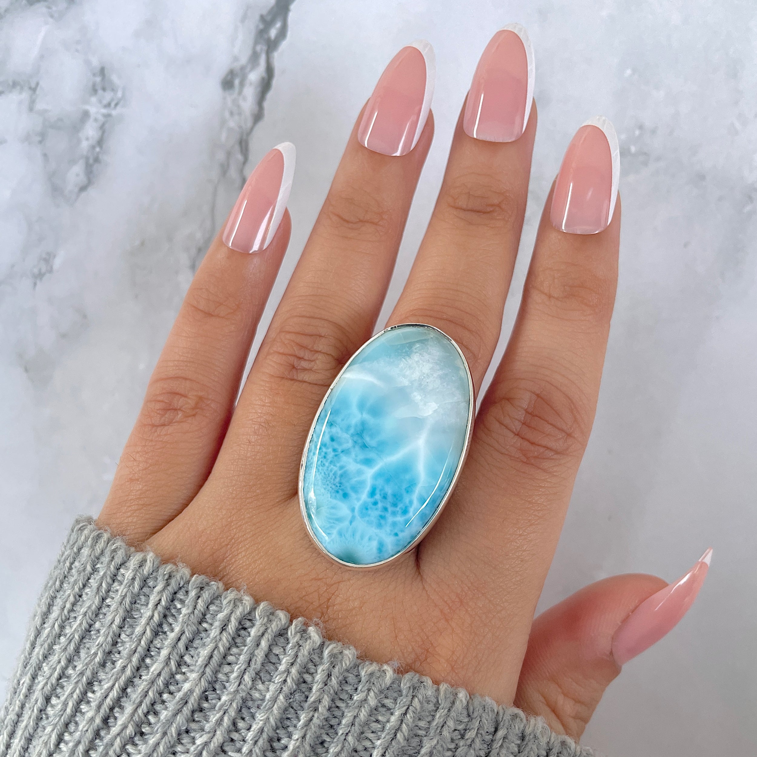 Larimar Adjustable Ring-(LAR-R-1351.)