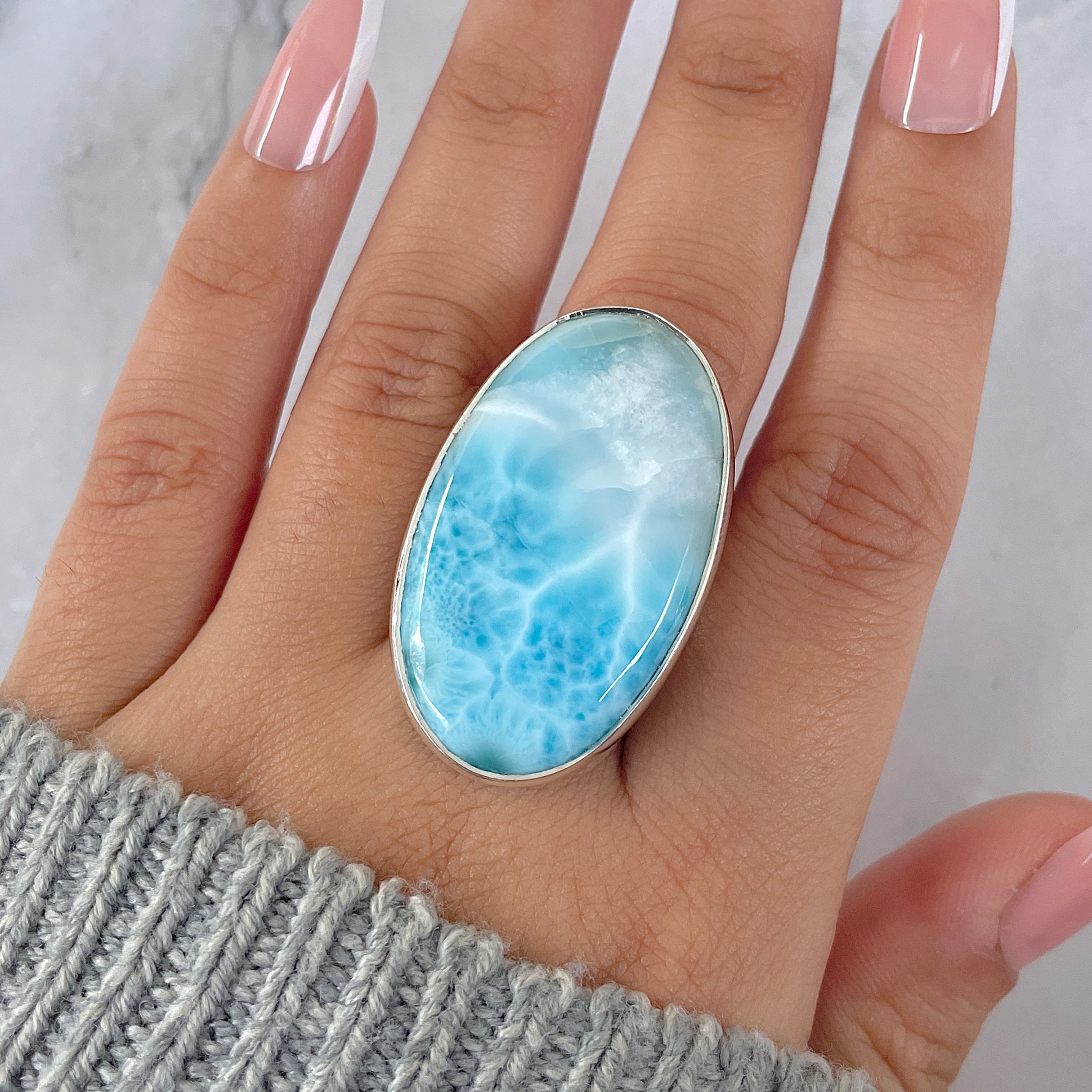 Larimar Adjustable Ring-(LAR-R-1351.)