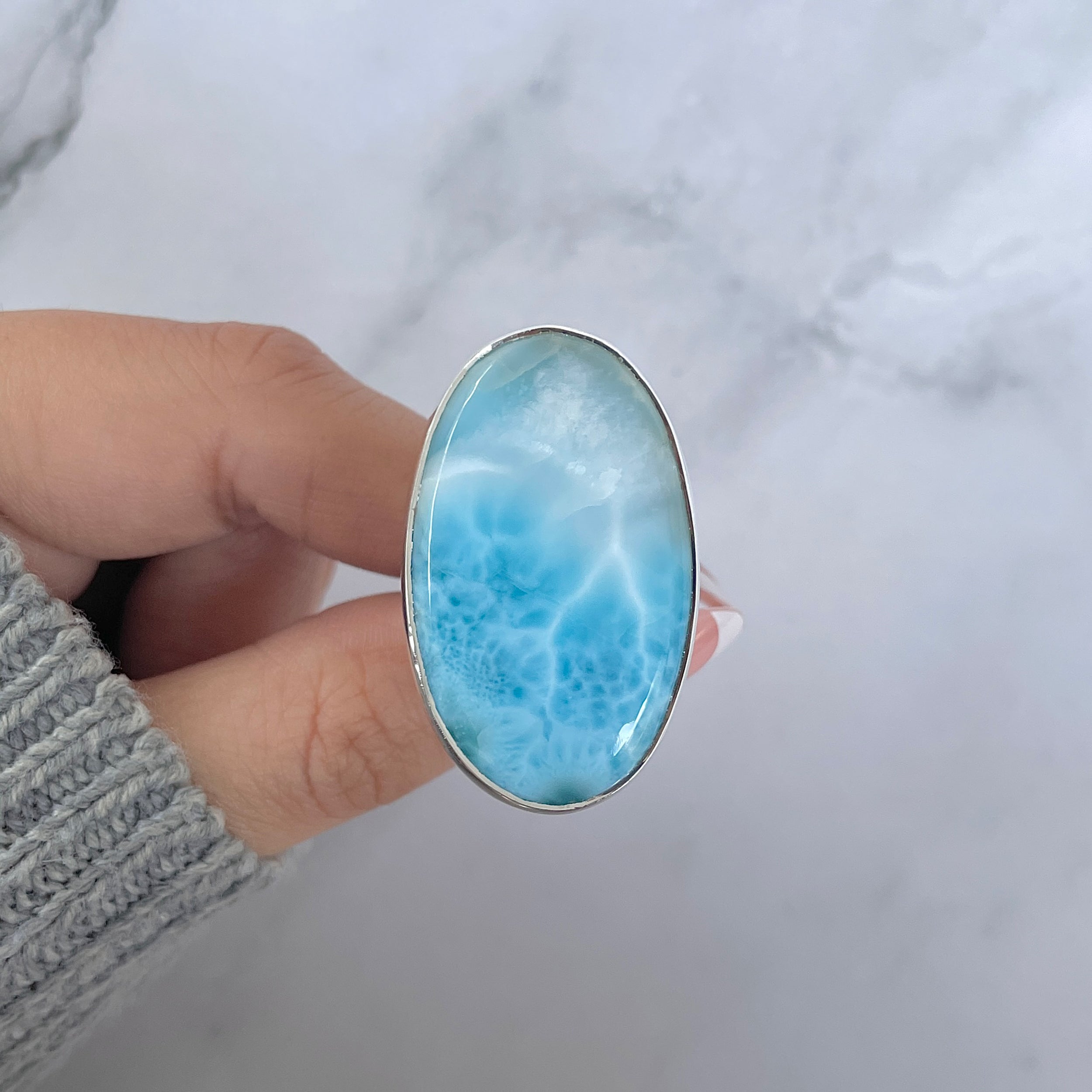Larimar Adjustable Ring-(LAR-R-1351.)