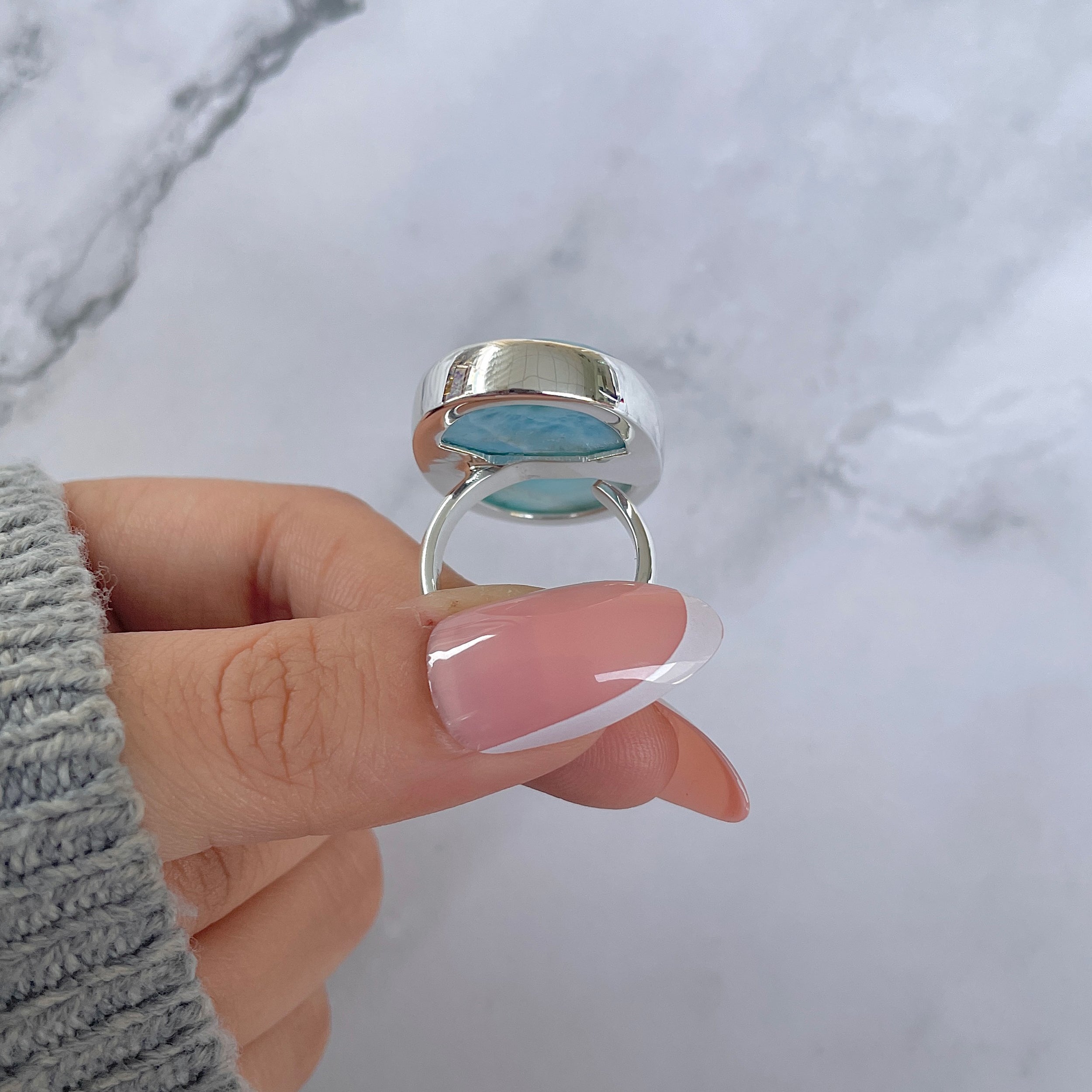 Larimar Adjustable Ring-(LAR-R-1351.)