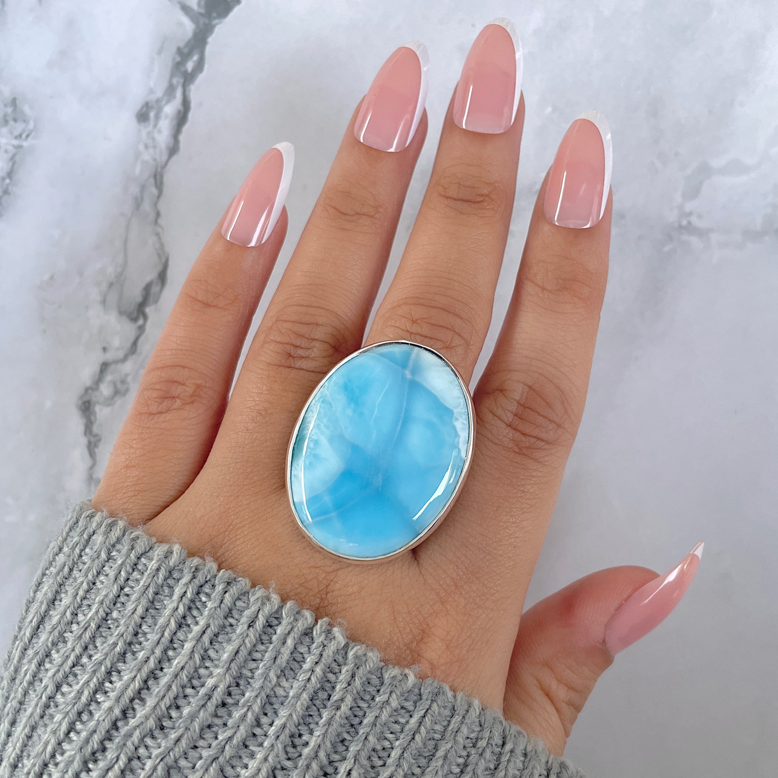 Larimar Adjustable Ring-(LAR-R-1352.)