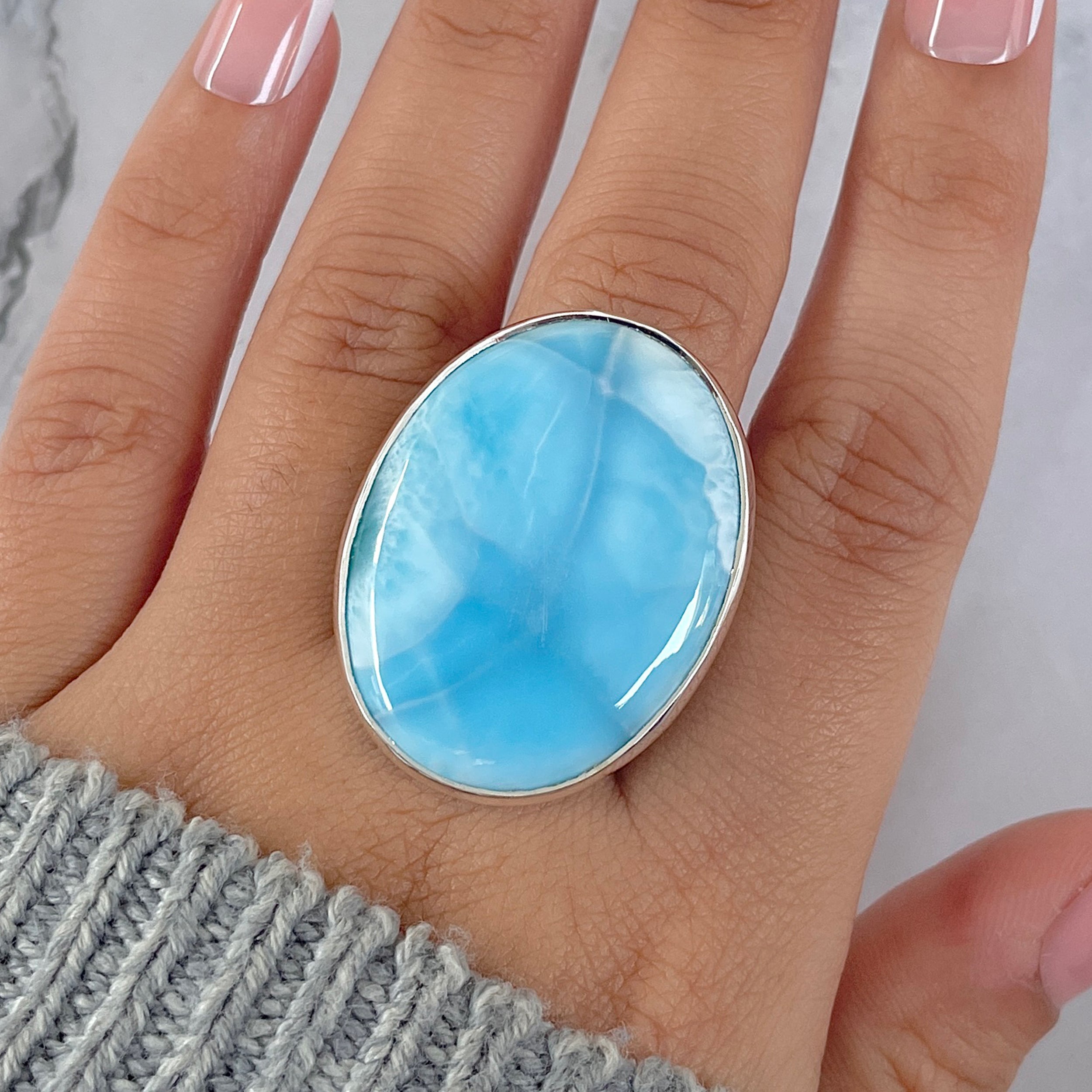 Larimar Adjustable Ring-(LAR-R-1352.)