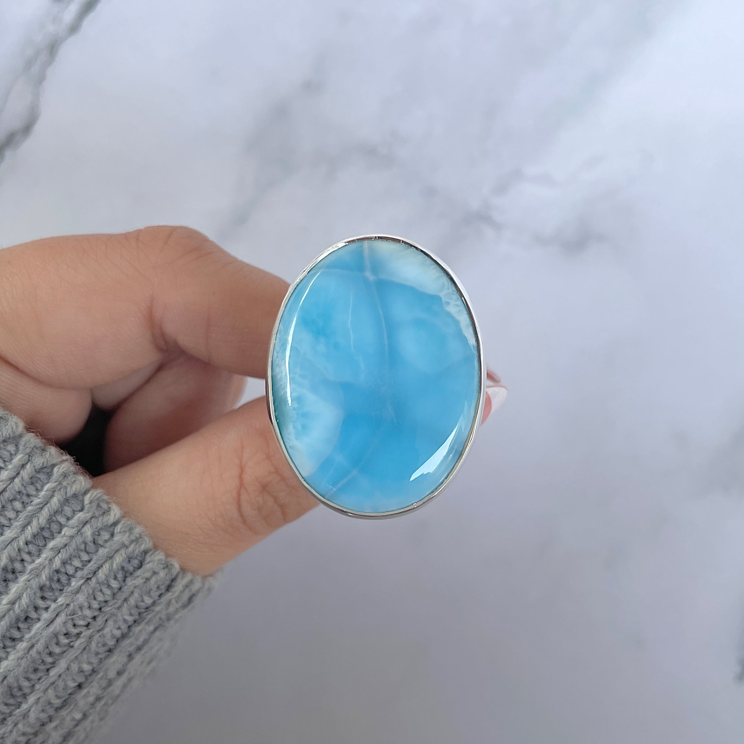 Larimar Adjustable Ring-(LAR-R-1352.)