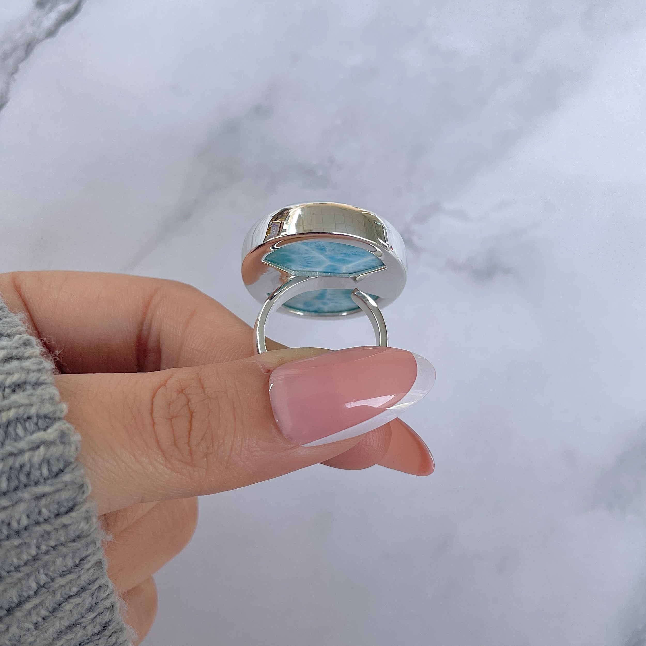 Larimar Adjustable Ring-(LAR-R-1352.)