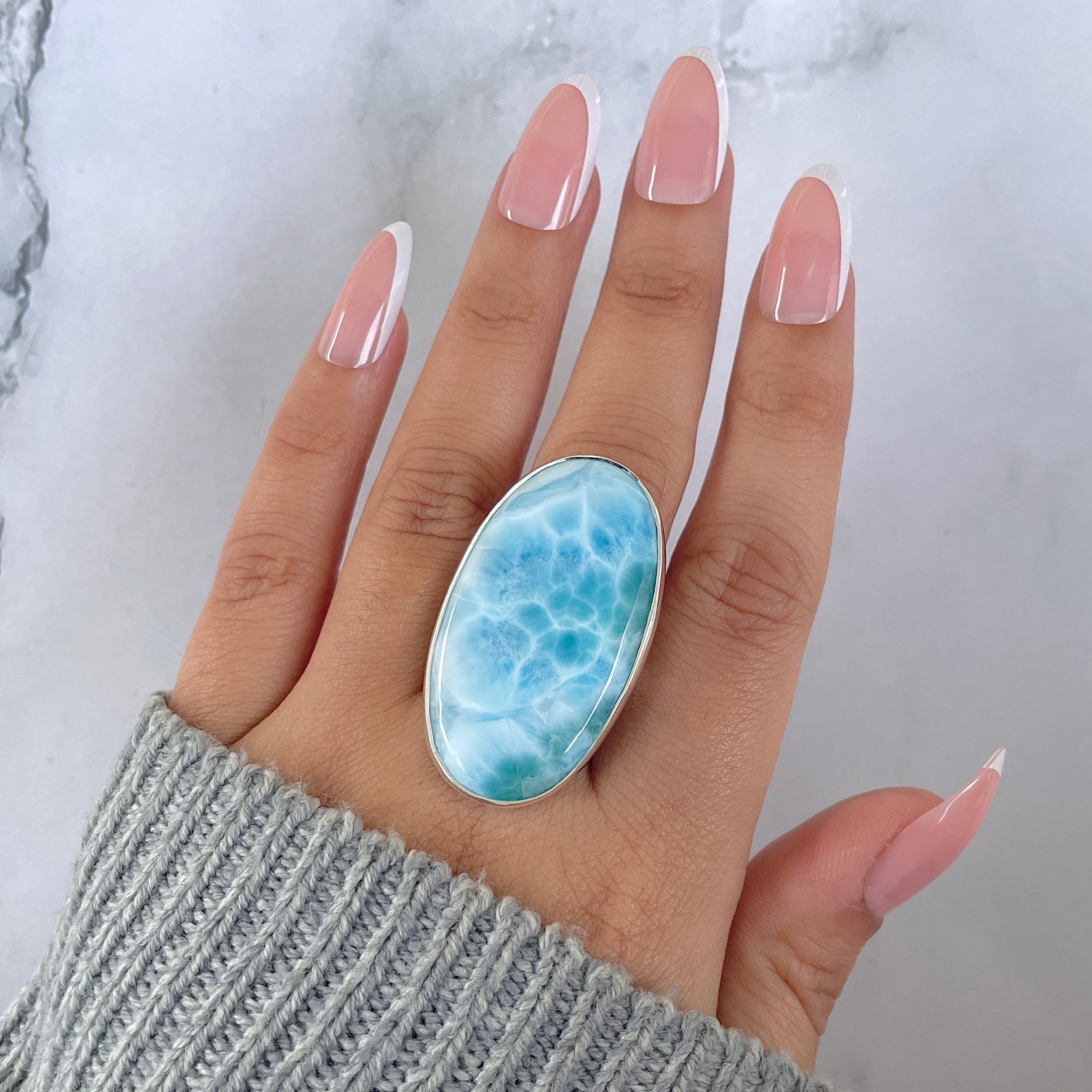 Larimar Adjustable Ring-(LAR-R-1353.)