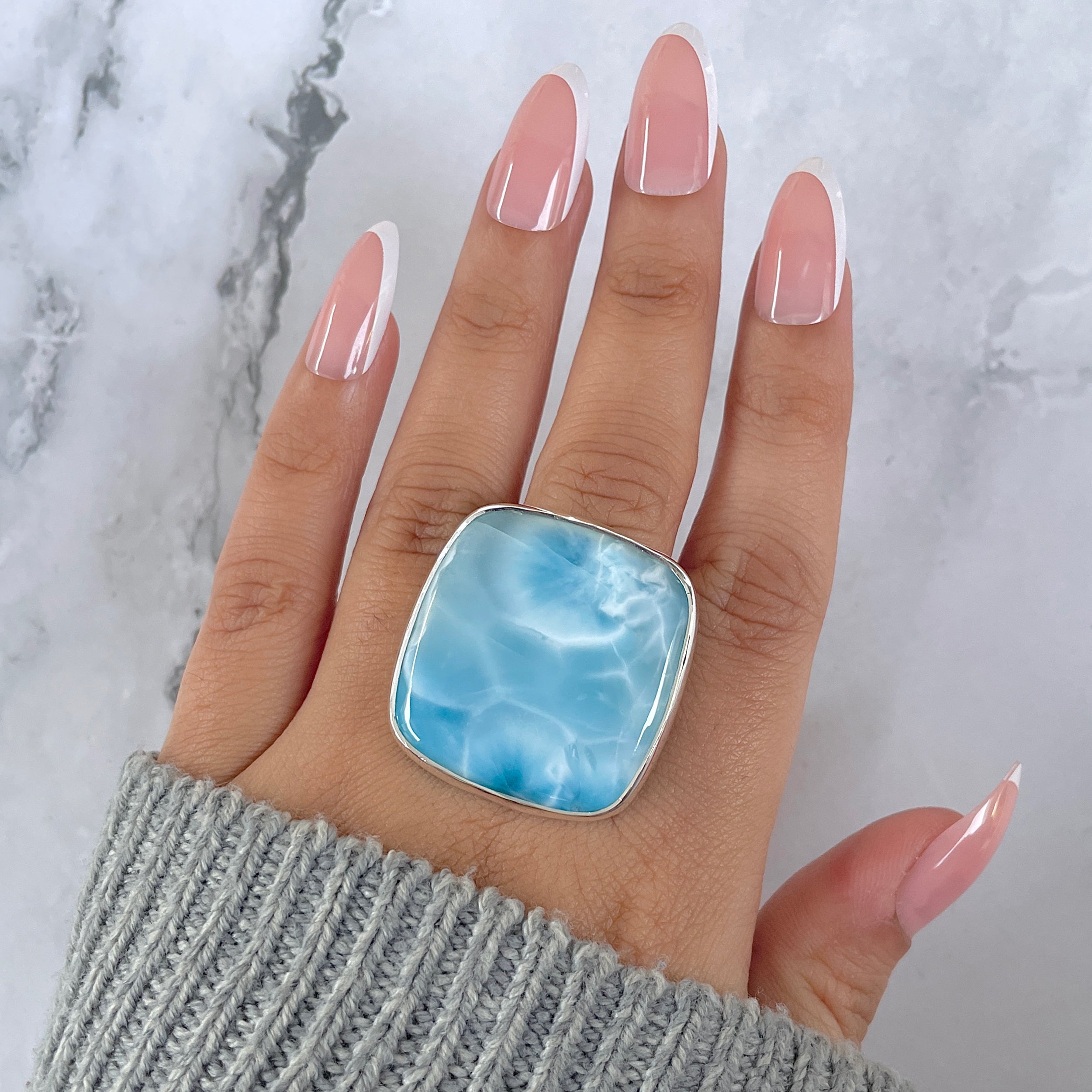 Larimar Adjustable Ring-(LAR-R-1354.)