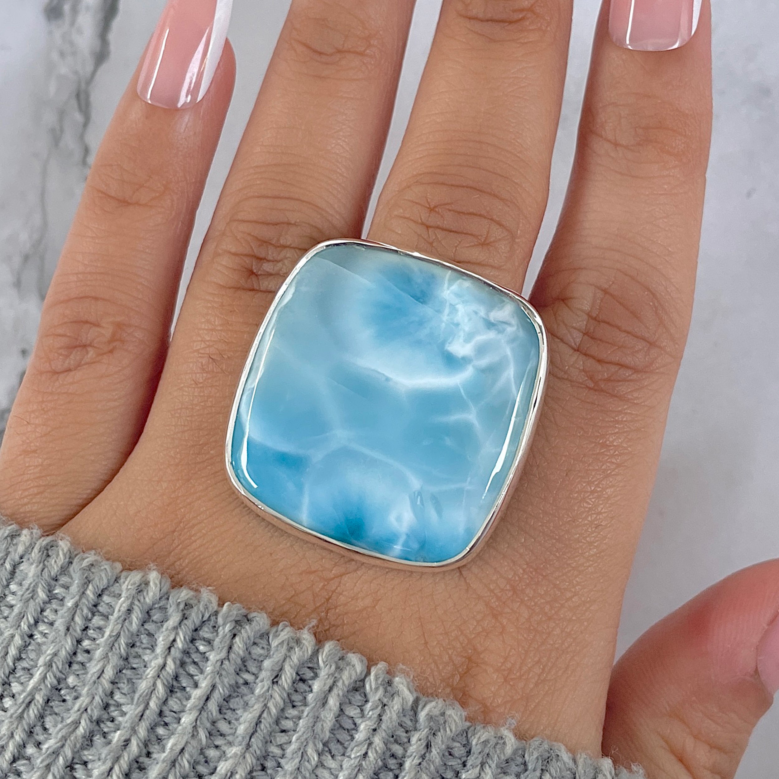 Larimar Adjustable Ring-(LAR-R-1354.)