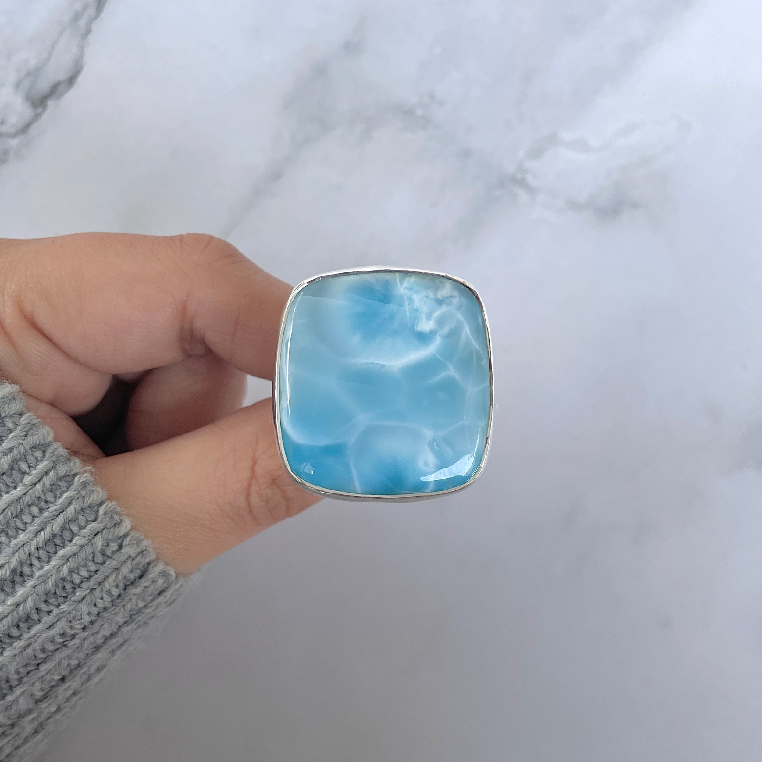 Larimar Adjustable Ring-(LAR-R-1354.)