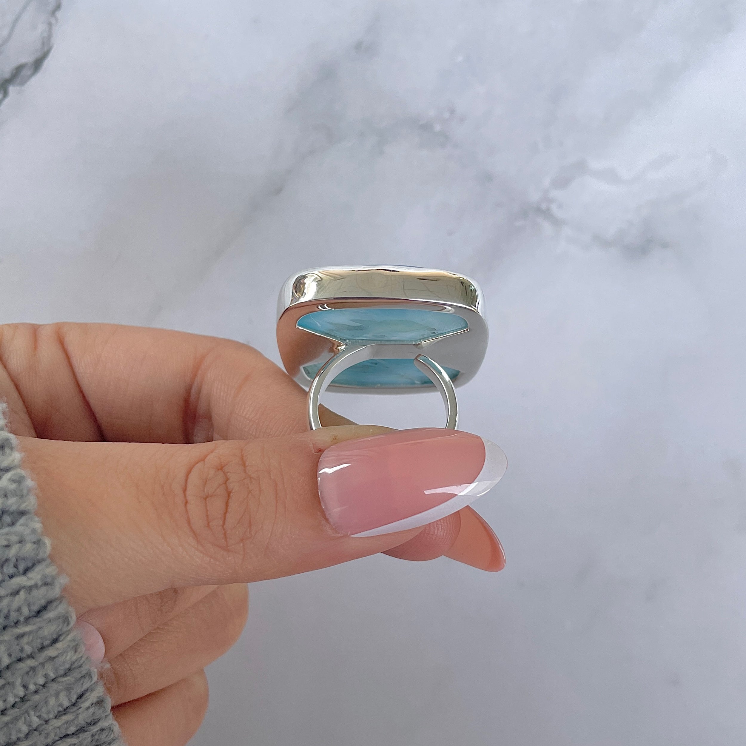 Larimar Adjustable Ring-(LAR-R-1354.)