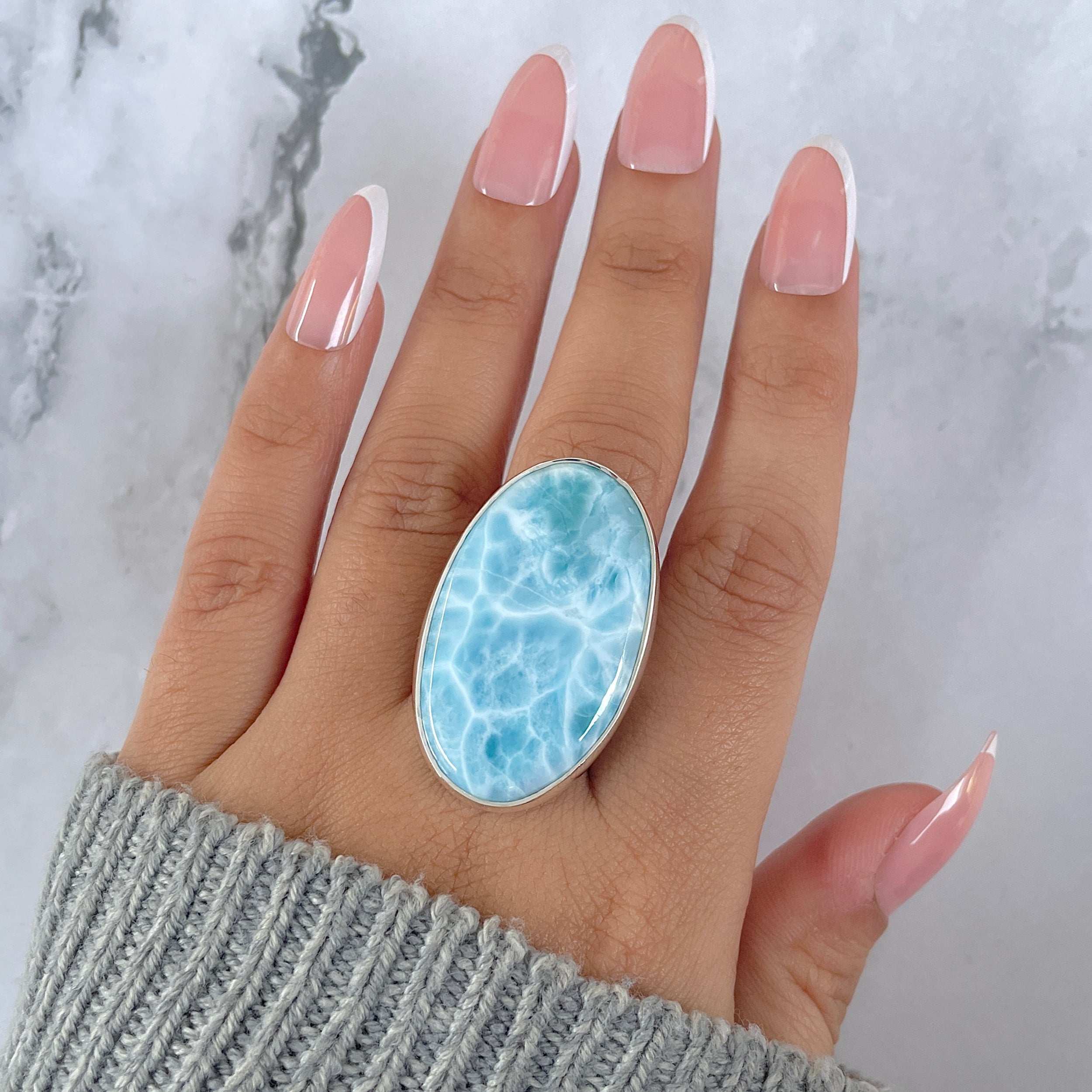 Larimar Adjustable Ring-(LAR-R-1355.)