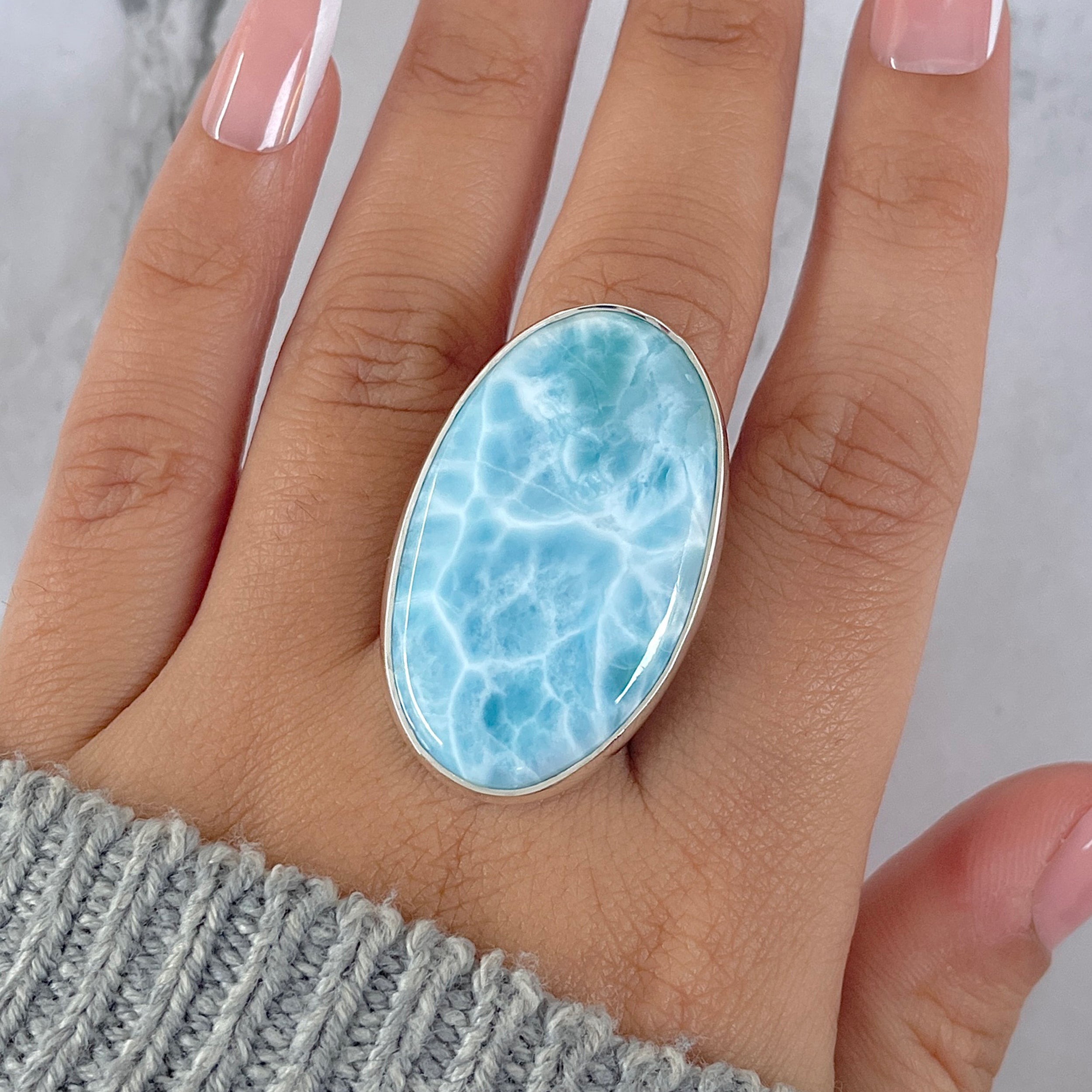 Larimar Adjustable Ring-(LAR-R-1355.)