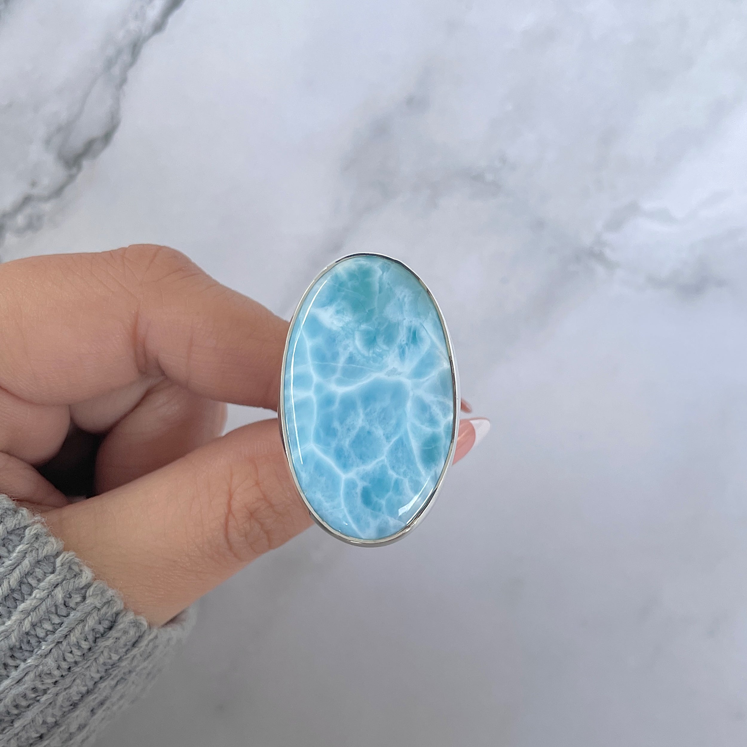 Larimar Adjustable Ring-(LAR-R-1355.)