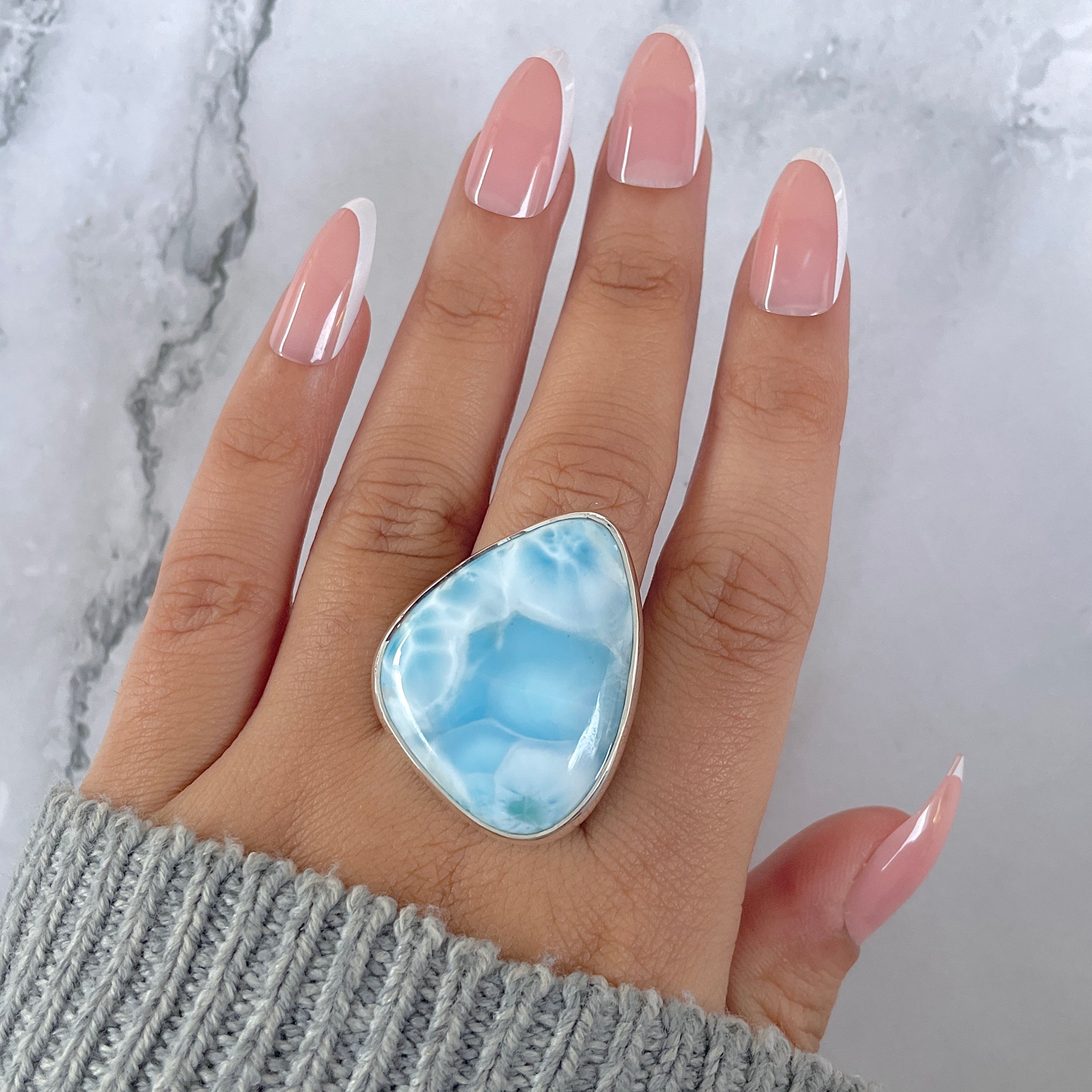 Larimar Adjustable Ring-(LAR-R-1356.)