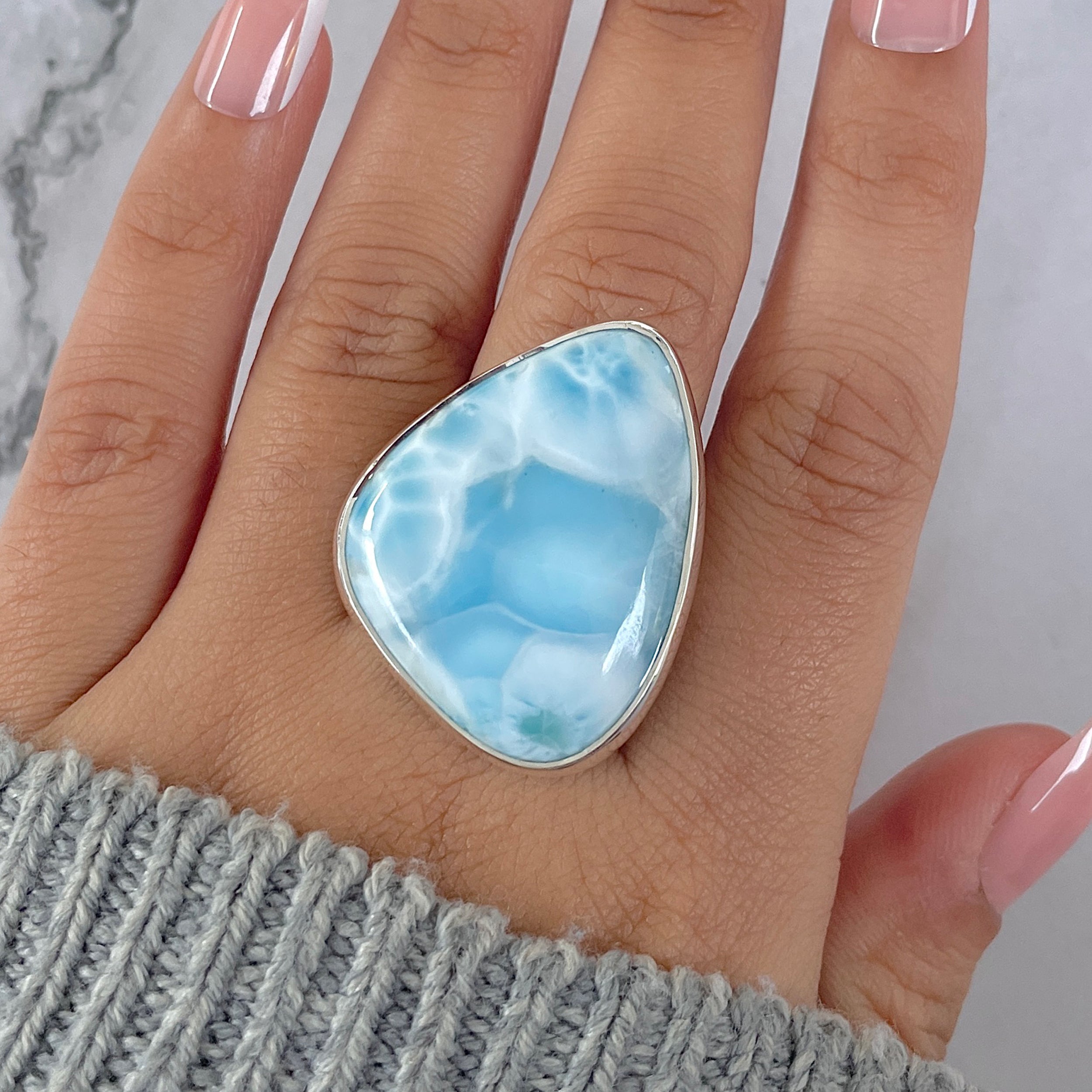 Larimar Adjustable Ring-(LAR-R-1356.)