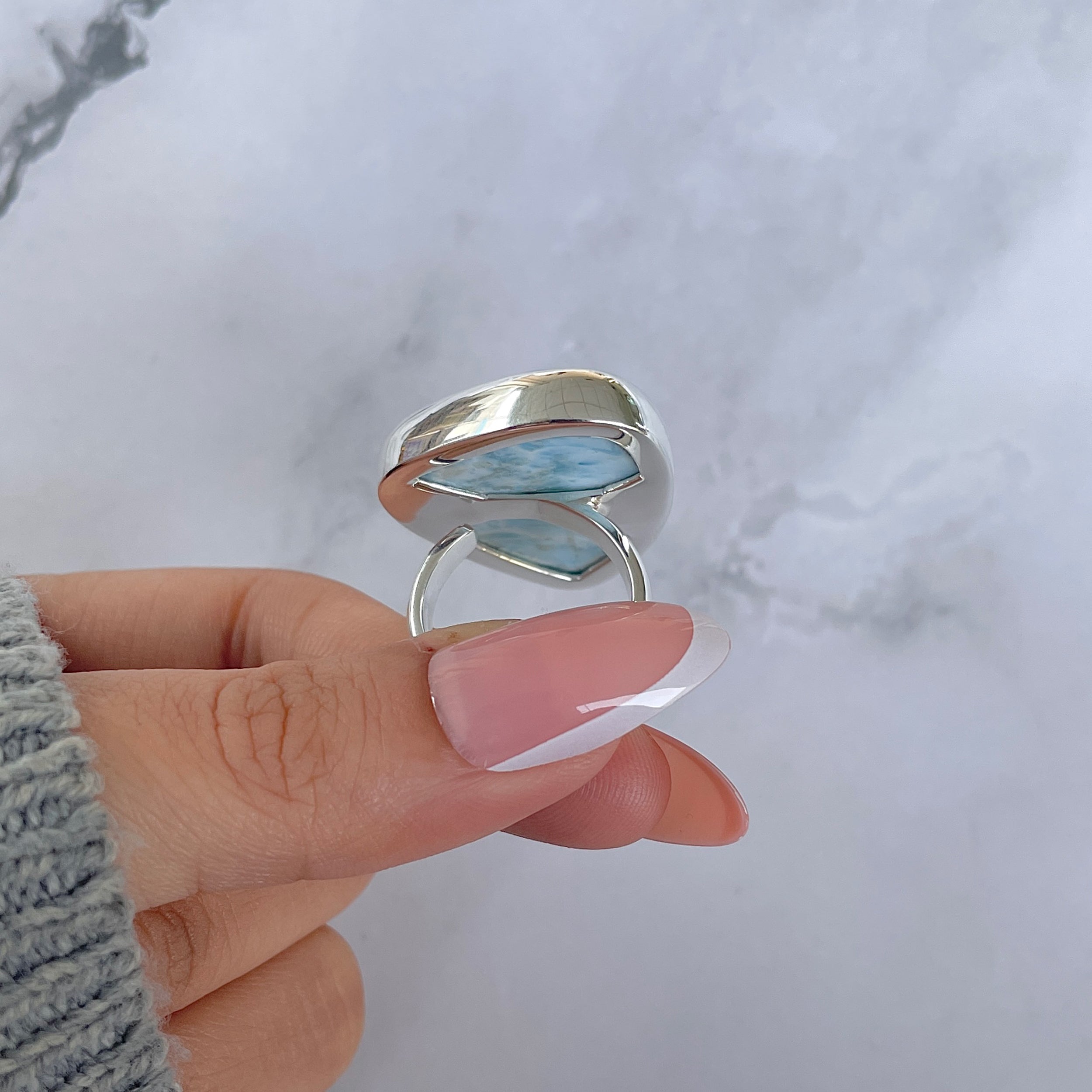 Larimar Adjustable Ring-(LAR-R-1356.)