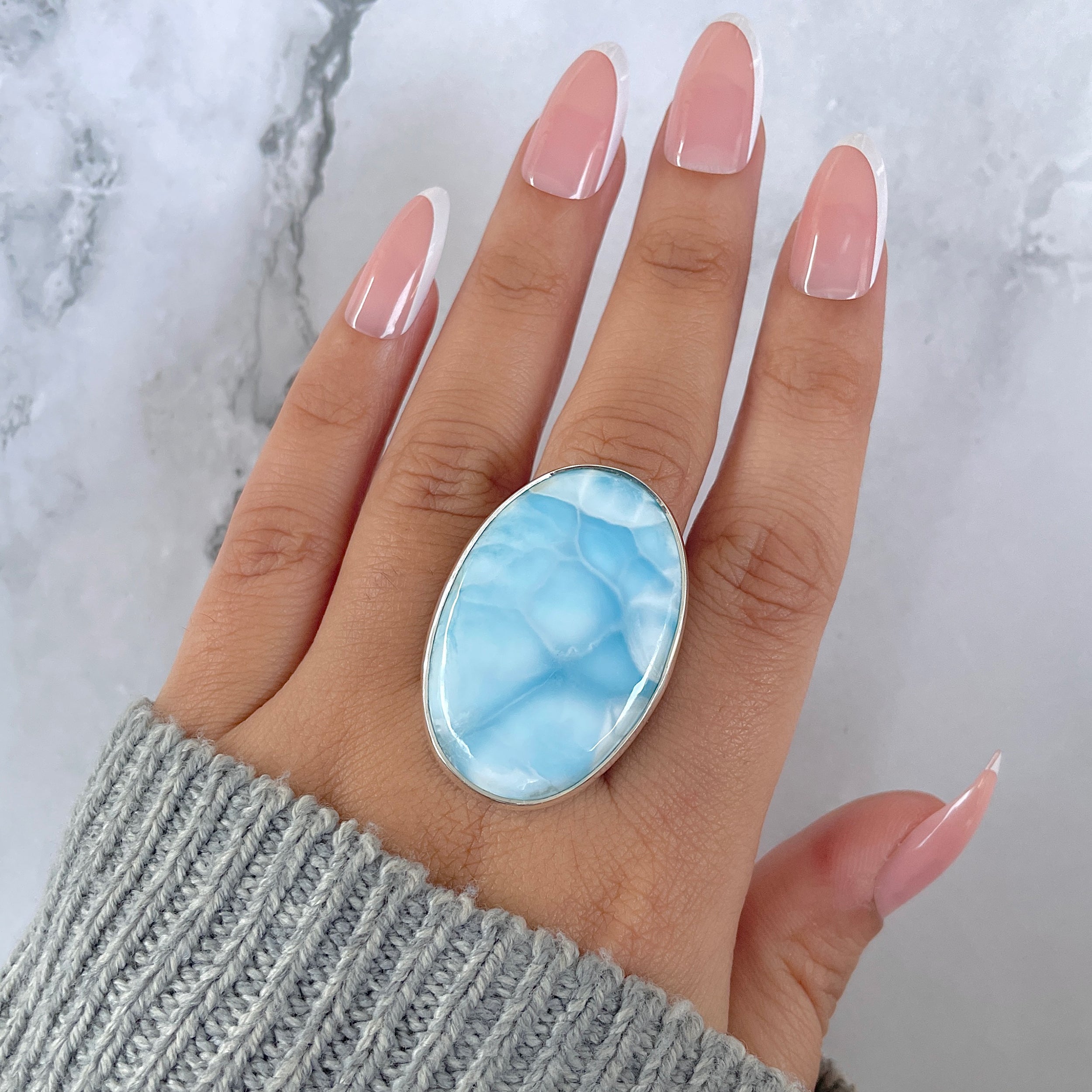 Larimar Adjustable Ring-(LAR-R-1357.)