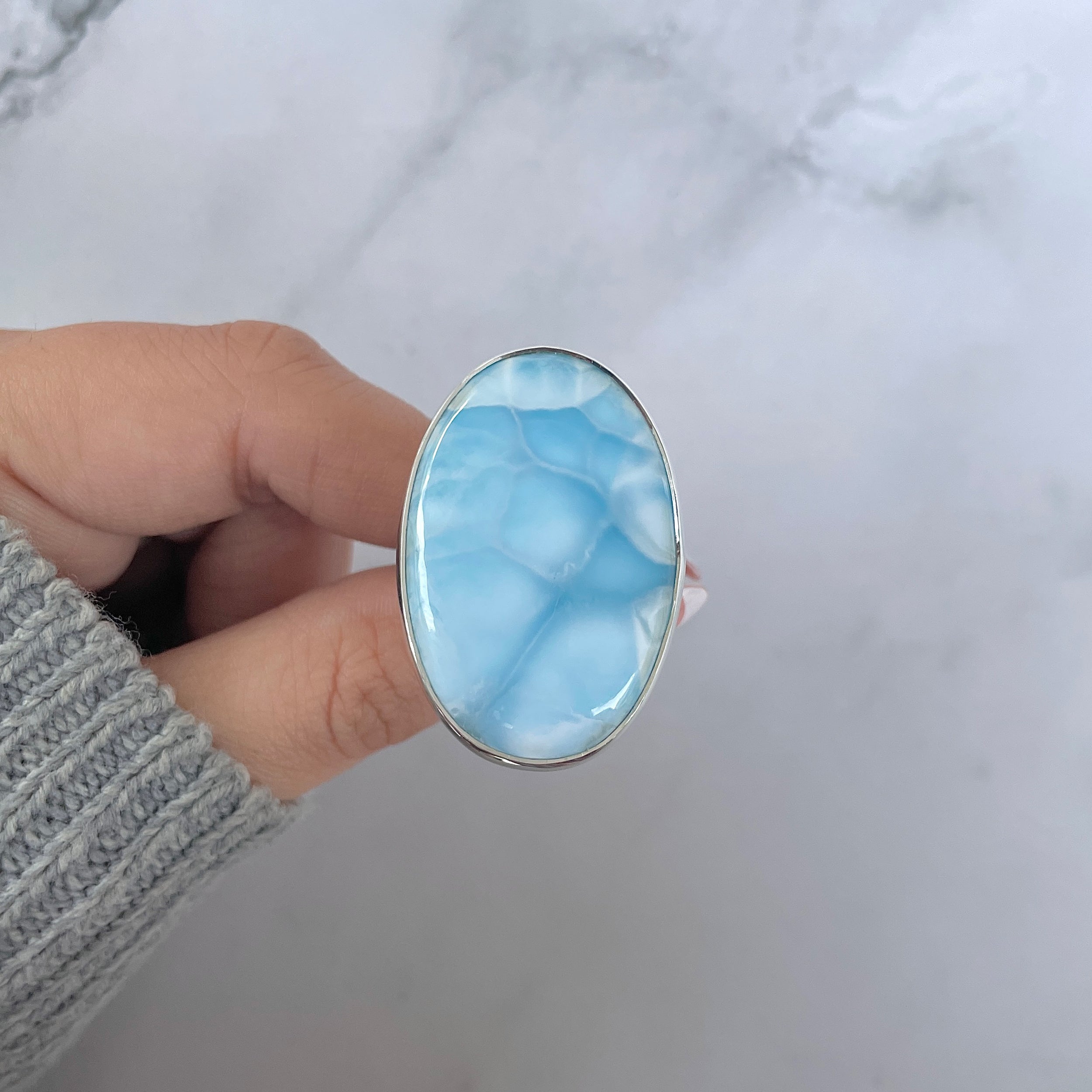 Larimar Adjustable Ring-(LAR-R-1357.)