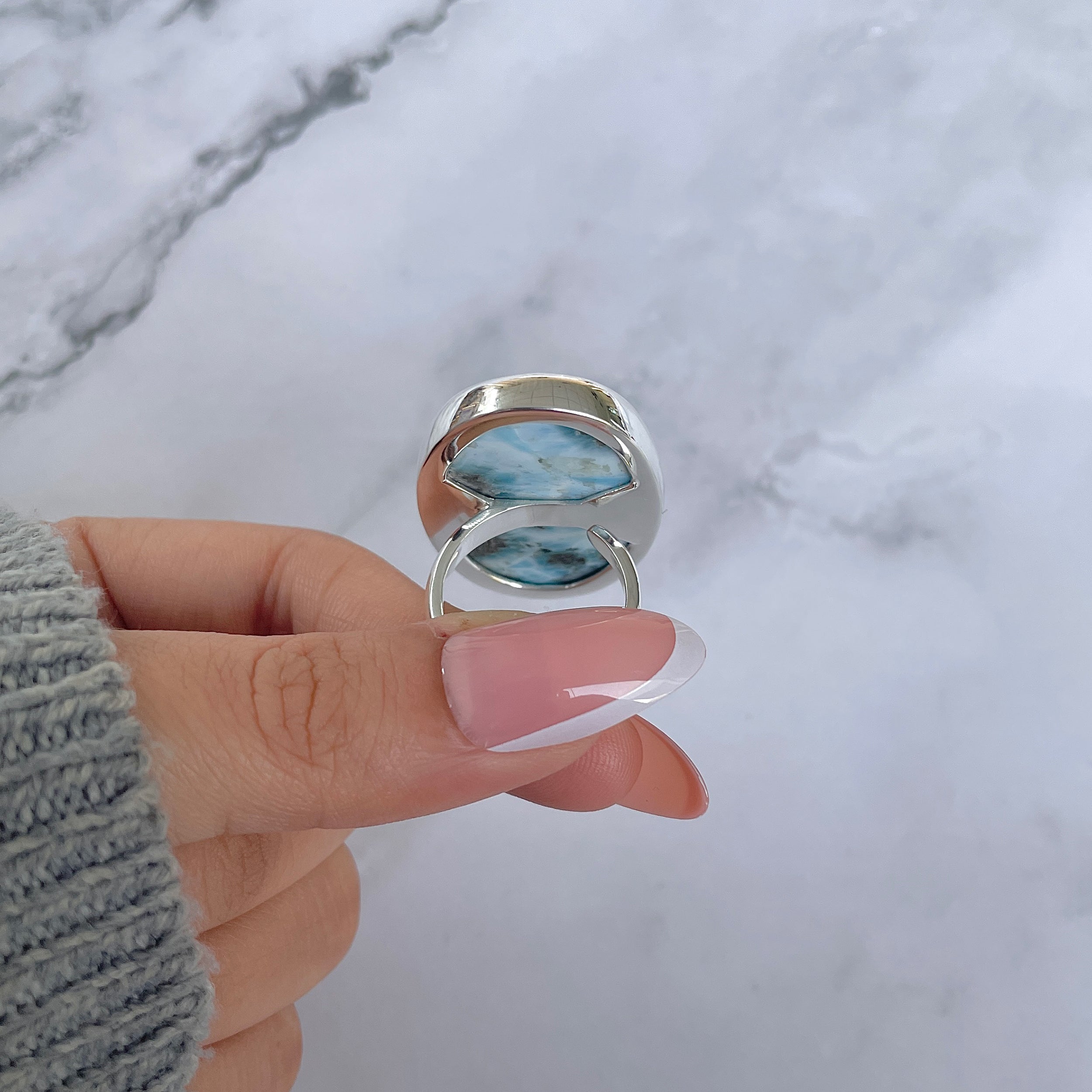 Larimar Adjustable Ring-(LAR-R-1357.)