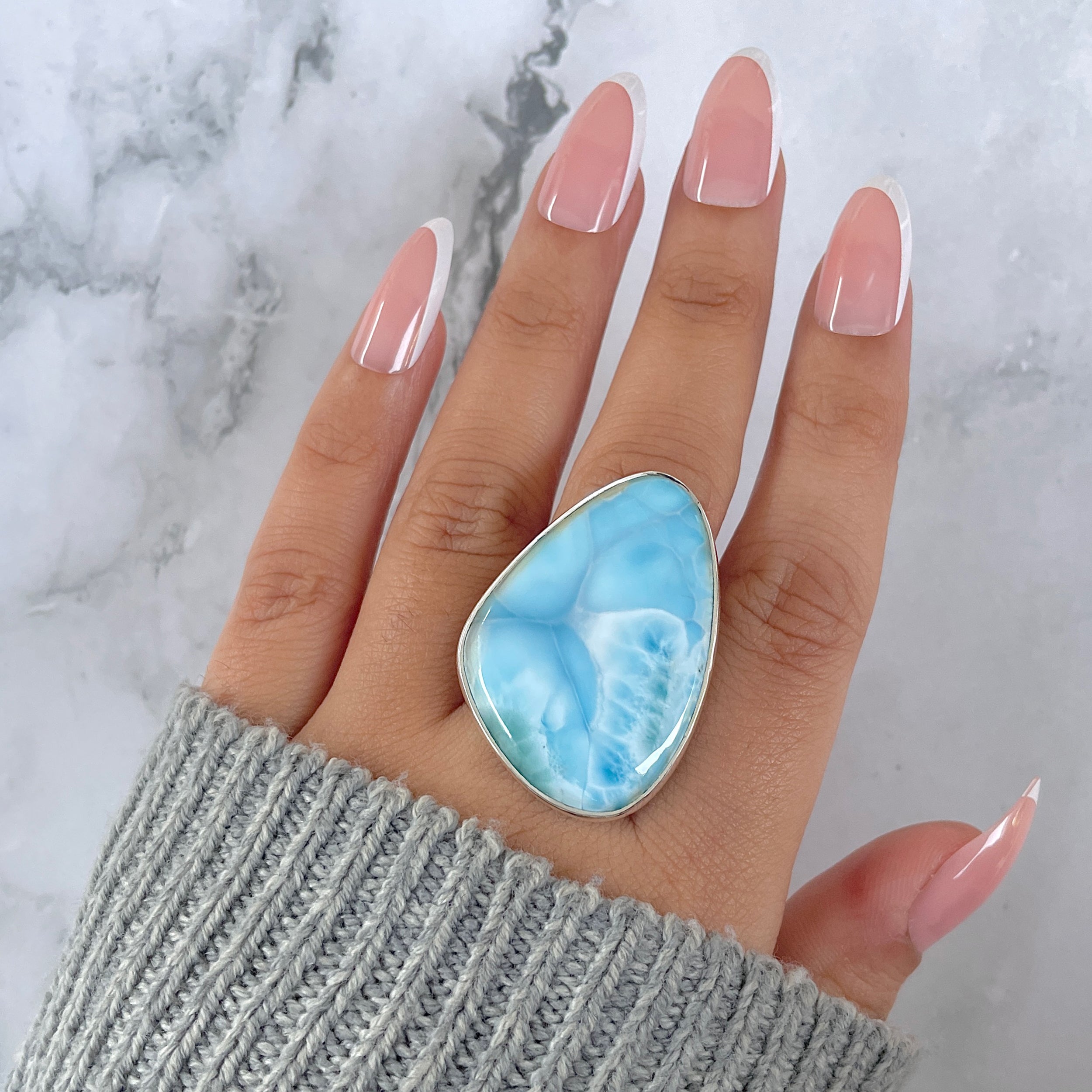 Larimar Adjustable Ring-(LAR-R-1358.)
