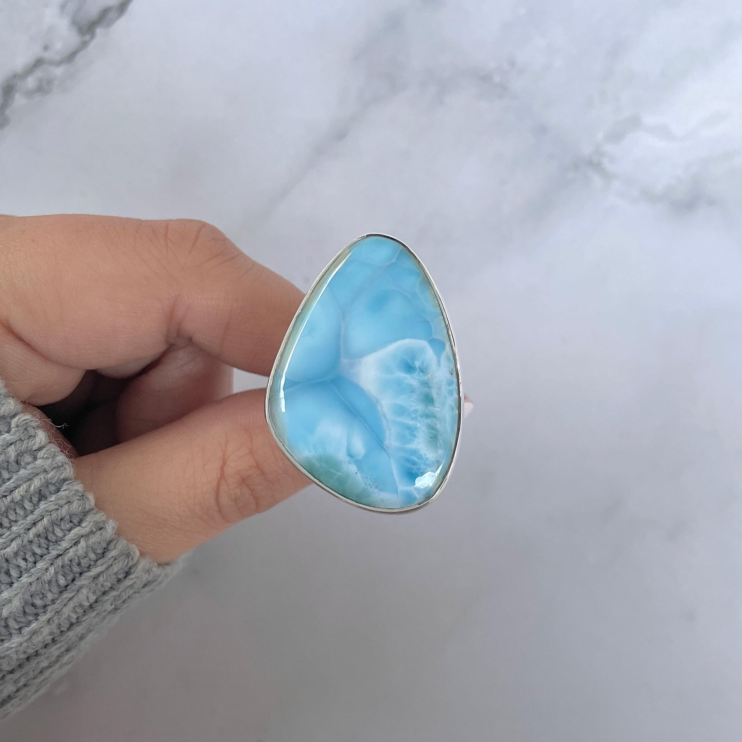 Larimar Adjustable Ring-(LAR-R-1358.)
