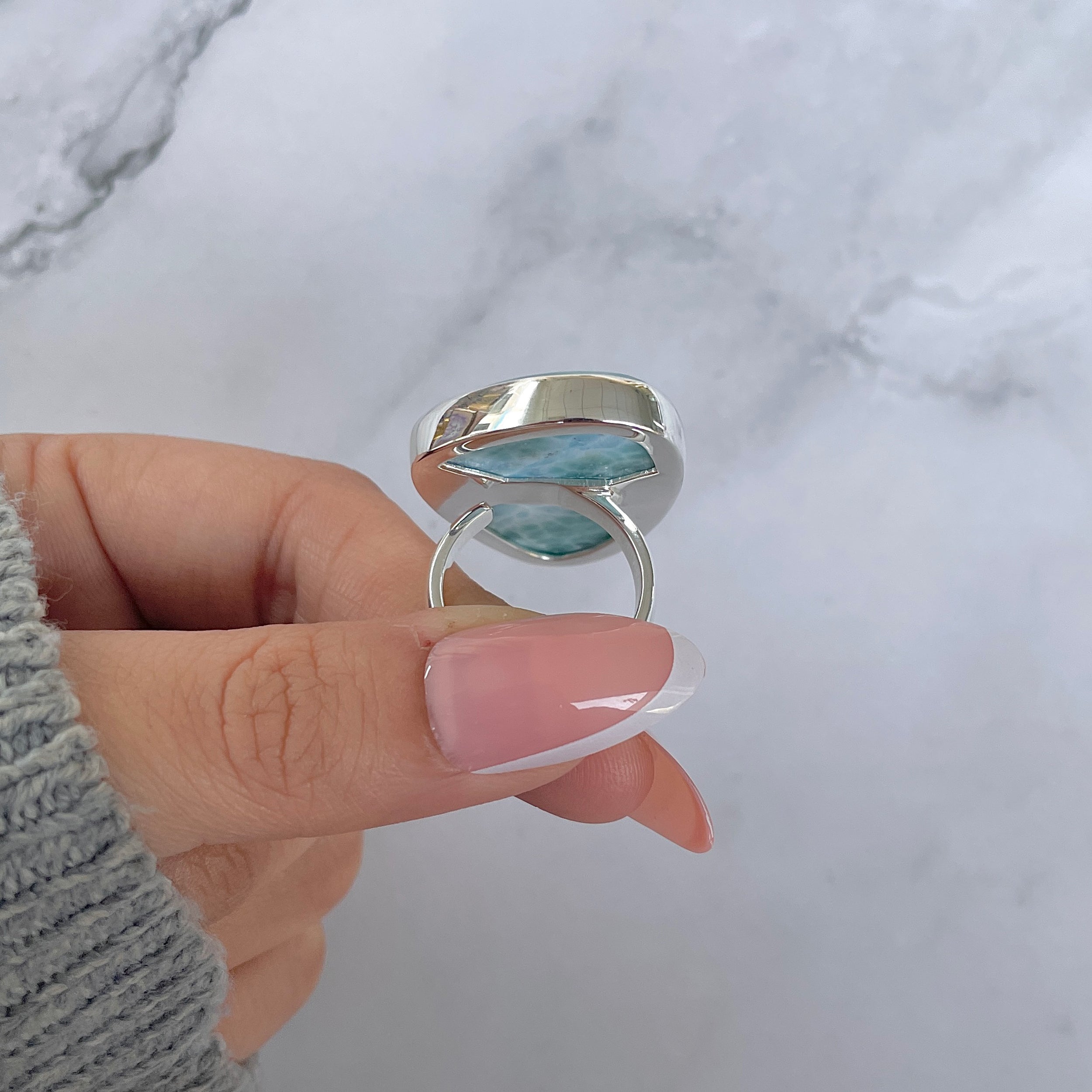 Larimar Adjustable Ring-(LAR-R-1358.)