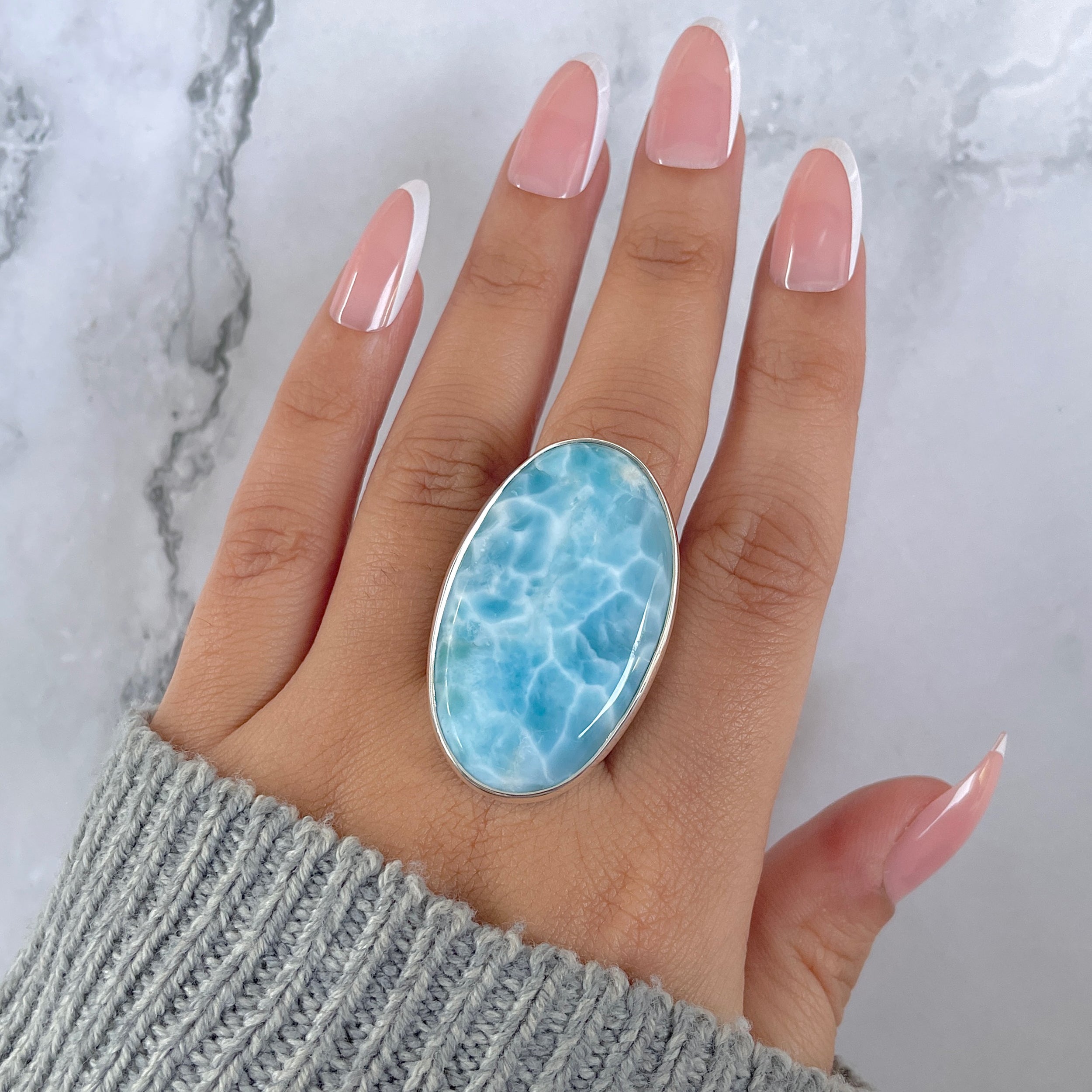 Larimar Adjustable Ring-(LAR-R-1359.)