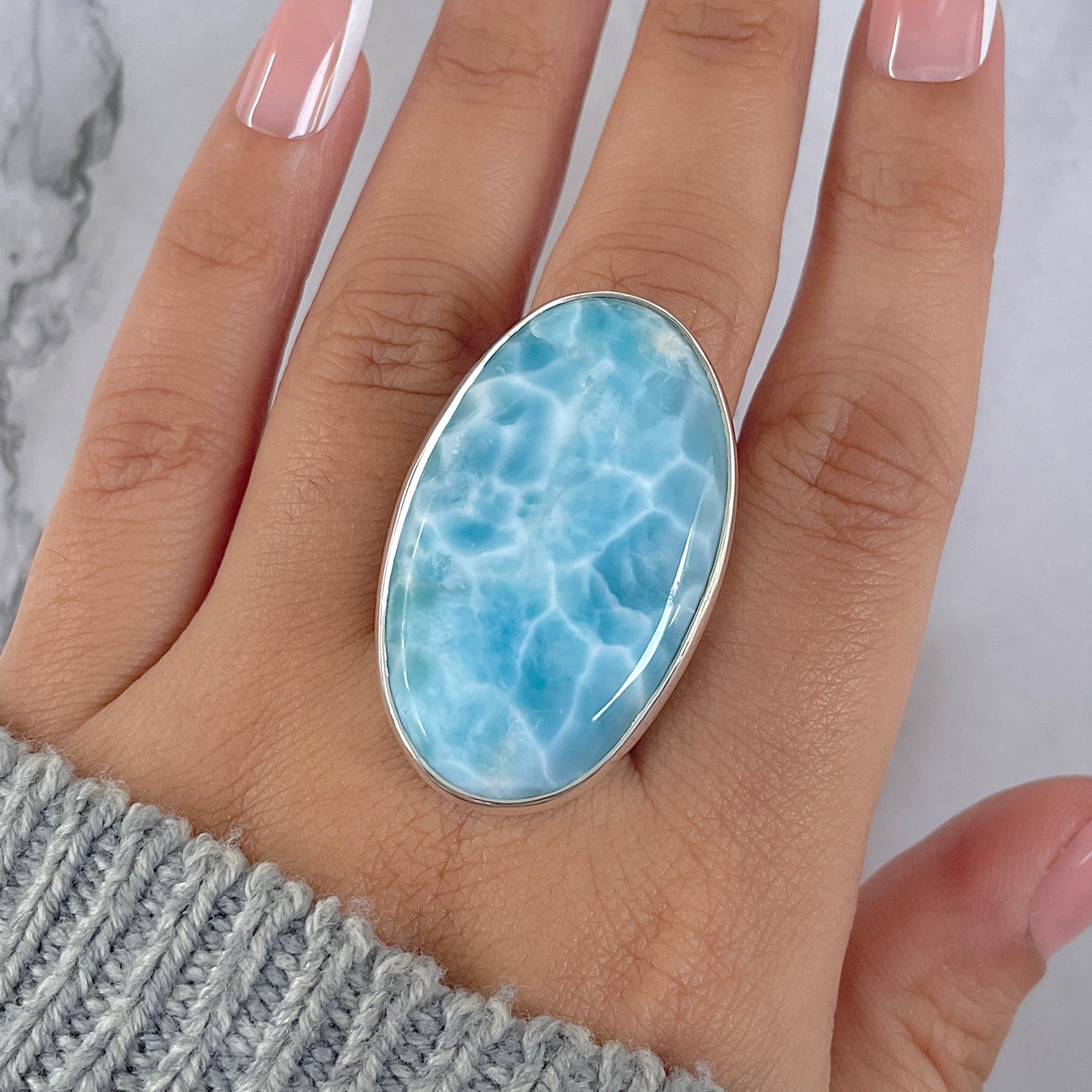 Larimar Adjustable Ring-(LAR-R-1359.)
