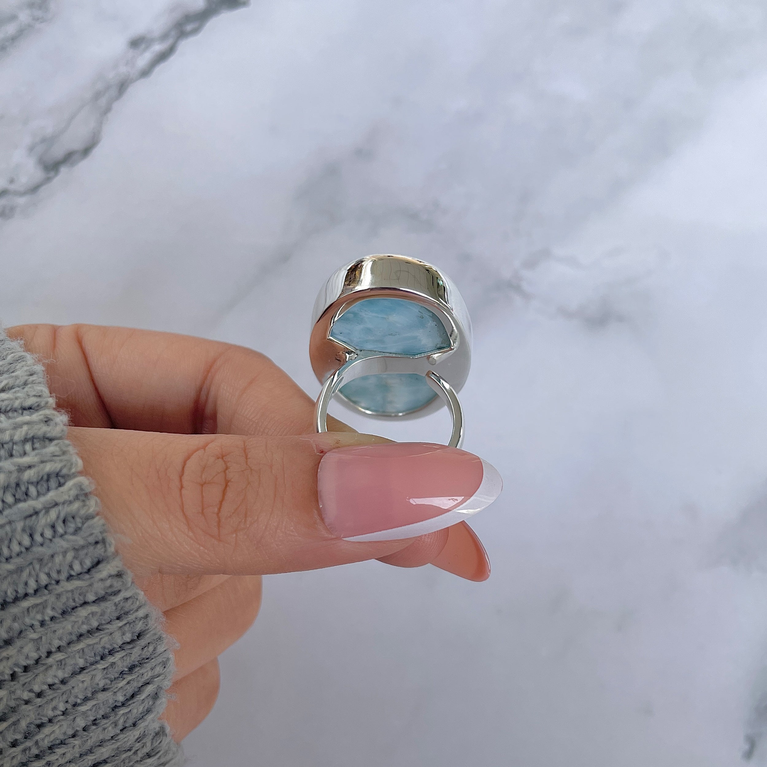 Larimar Adjustable Ring-(LAR-R-1359.)