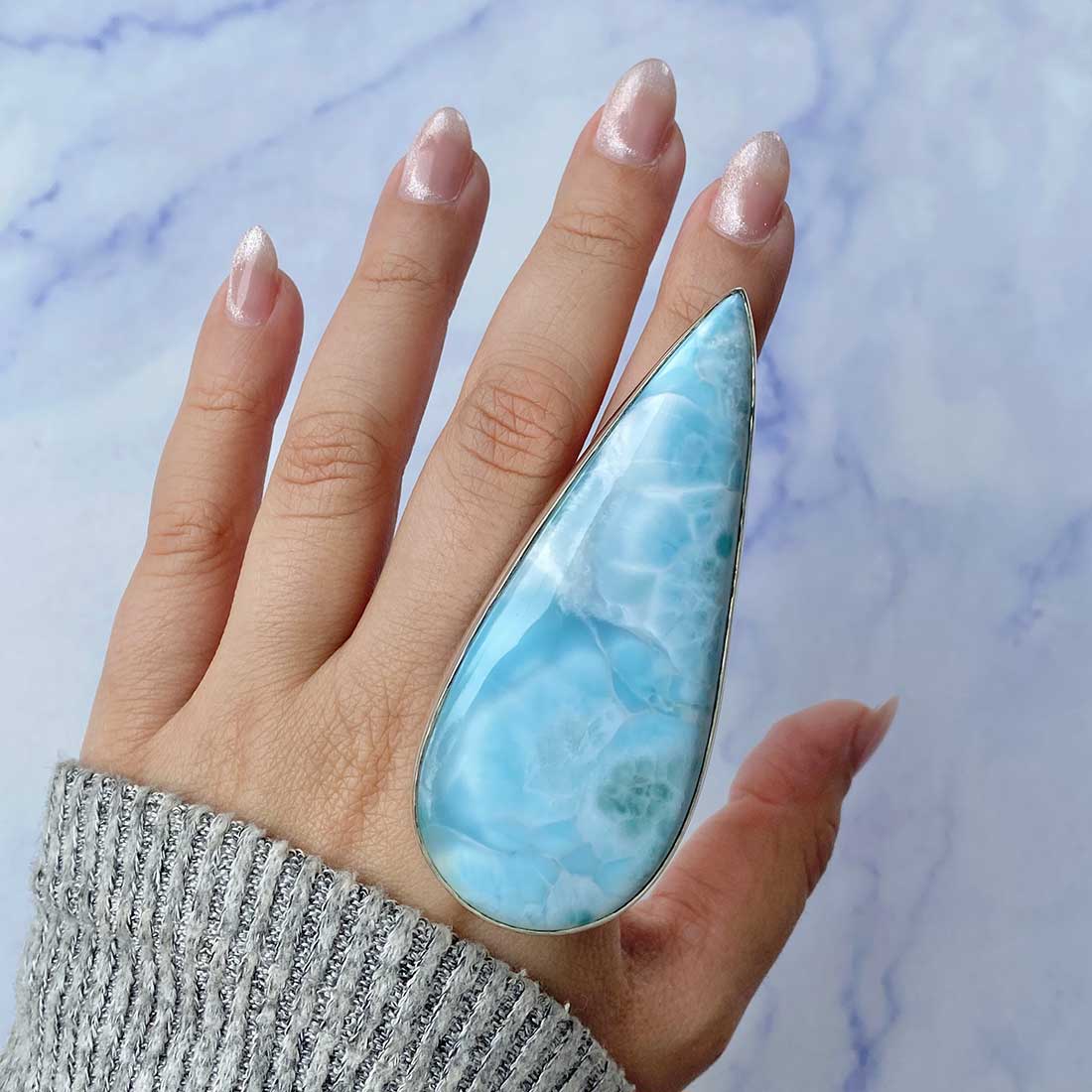 Larimar Adjustable Ring-(LAR-R-136.)