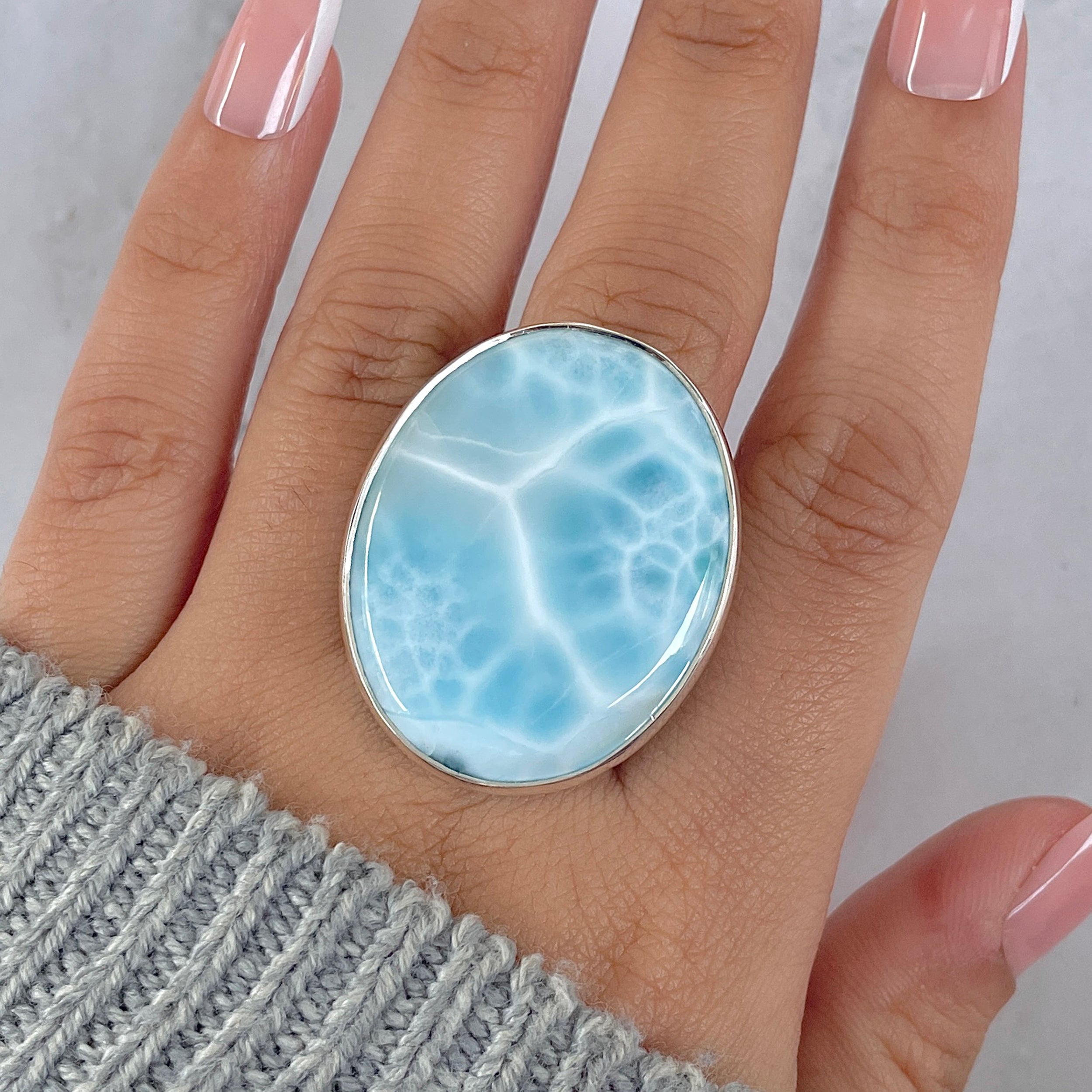 Larimar Adjustable Ring-(LAR-R-1361.)