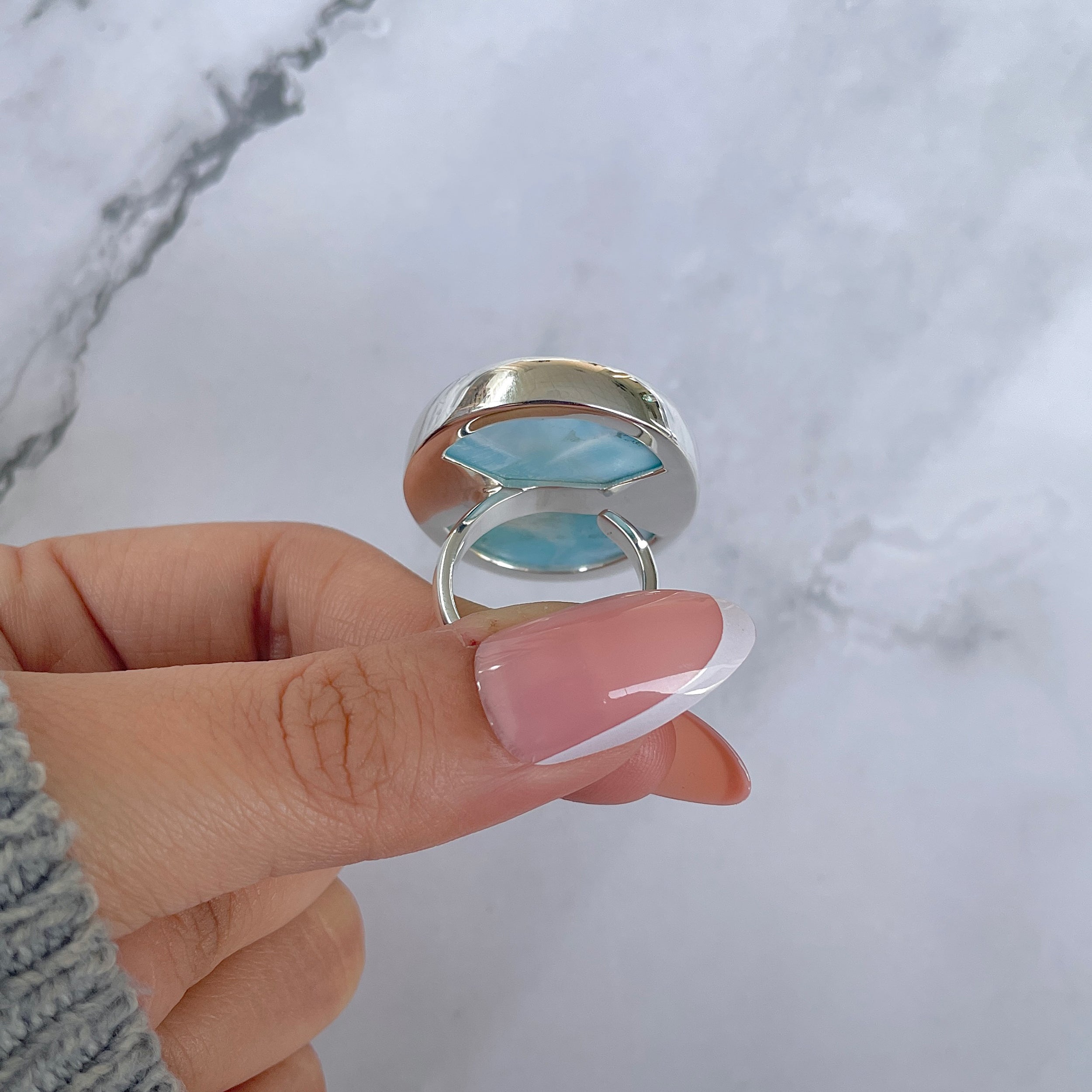 Larimar Adjustable Ring-(LAR-R-1361.)