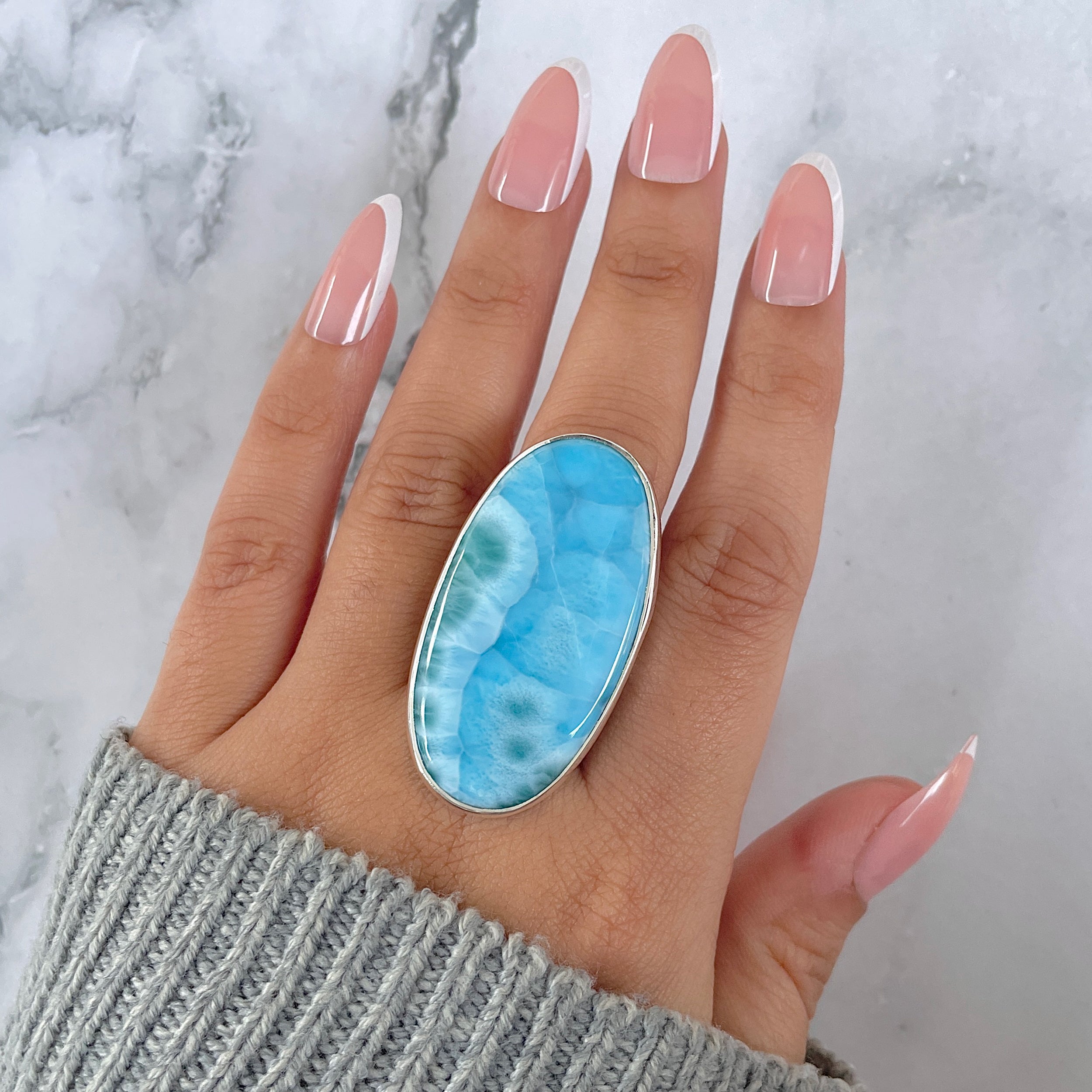 Larimar Adjustable Ring-(LAR-R-1362.)