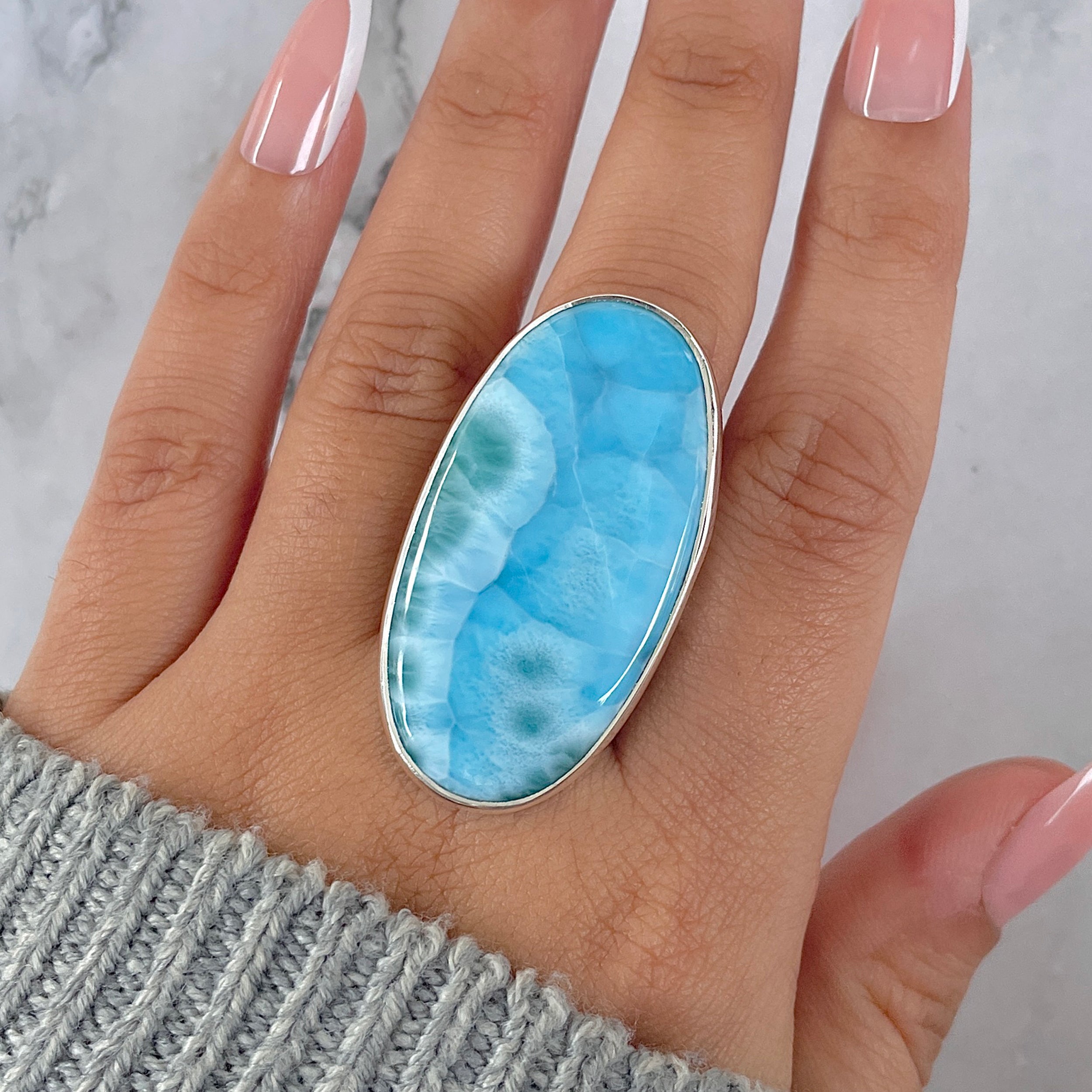 Larimar Adjustable Ring-(LAR-R-1362.)