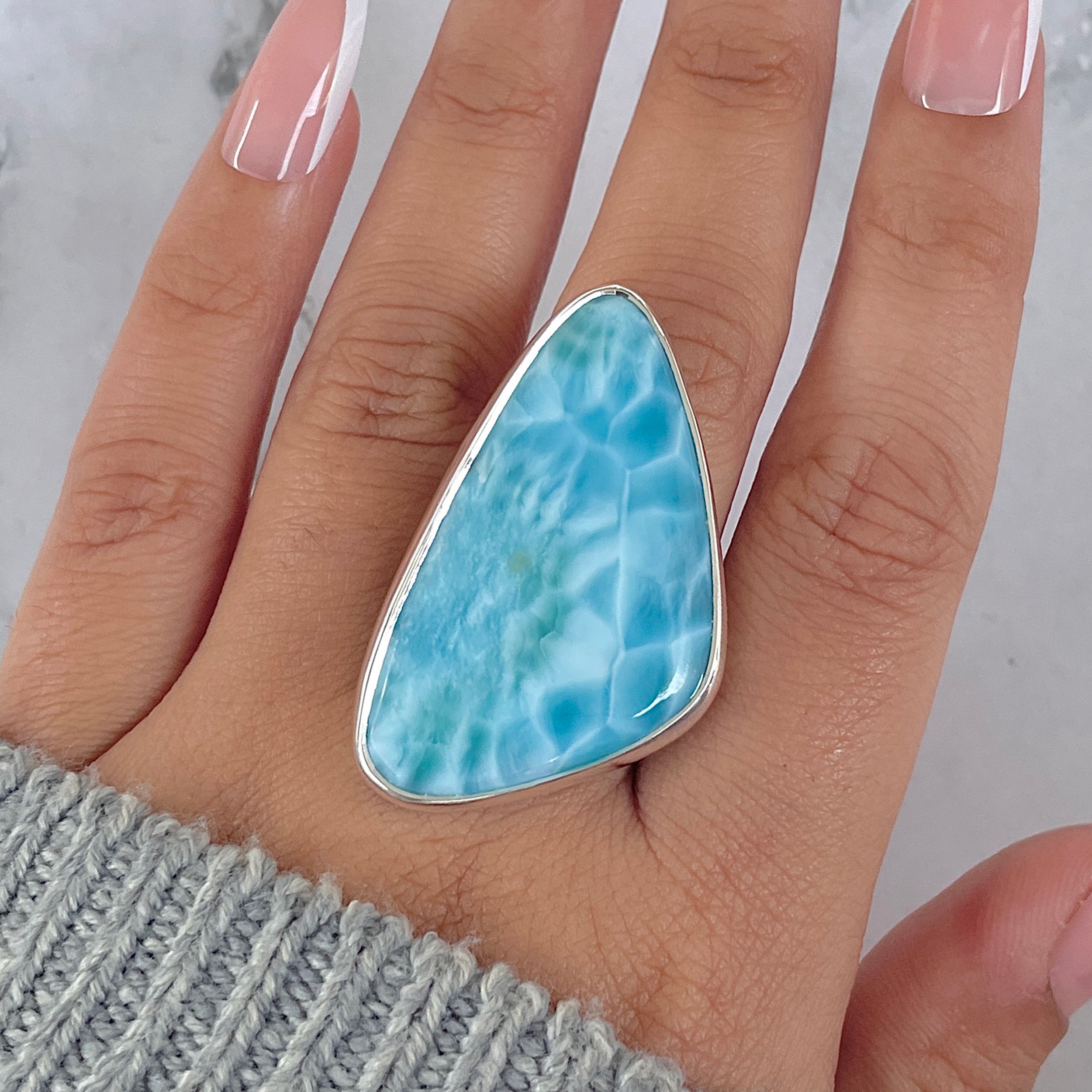 Larimar Adjustable Ring-(LAR-R-1363.)