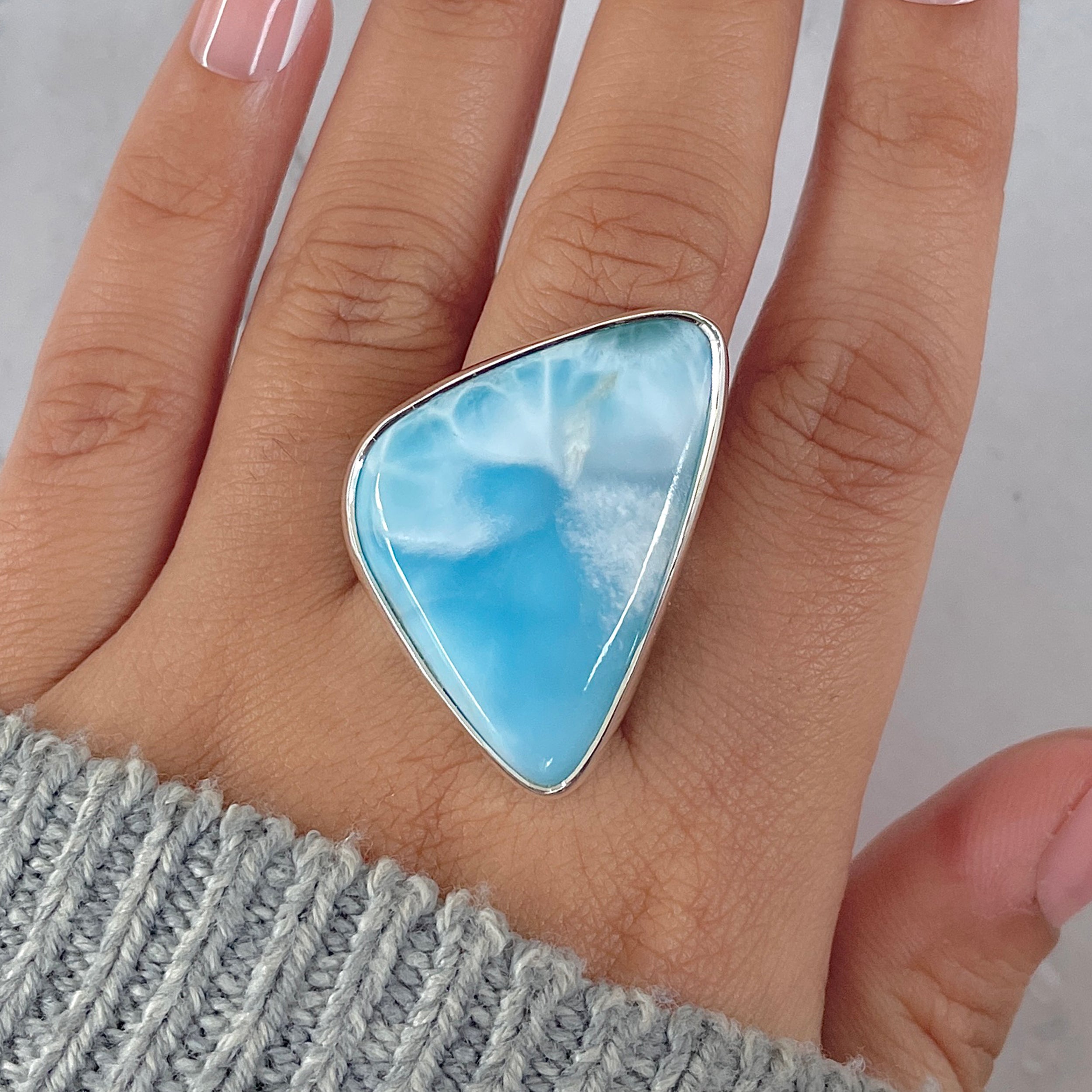 Larimar Adjustable Ring-(LAR-R-1364.)