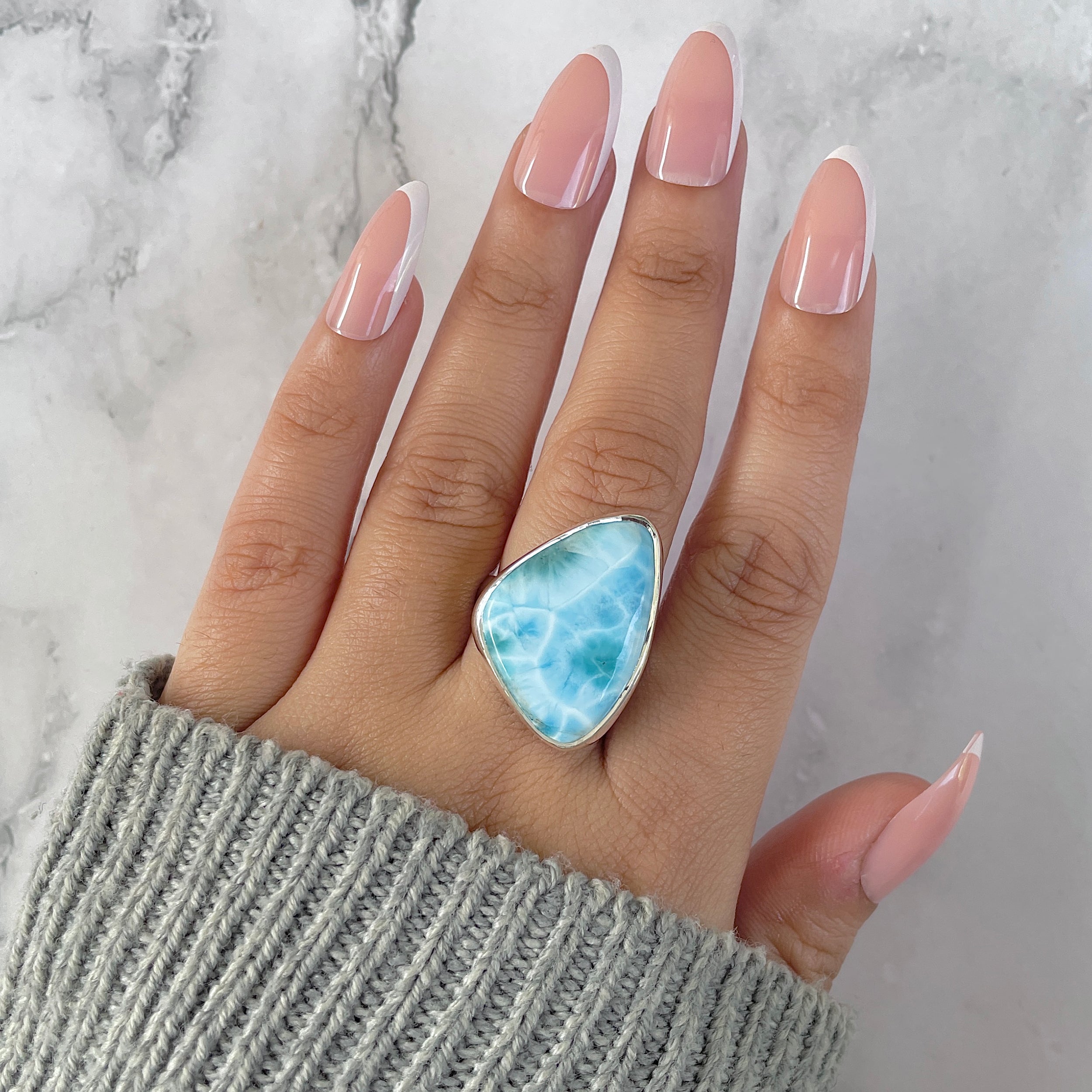 Larimar Adjustable Ring-(LAR-R-1365.)