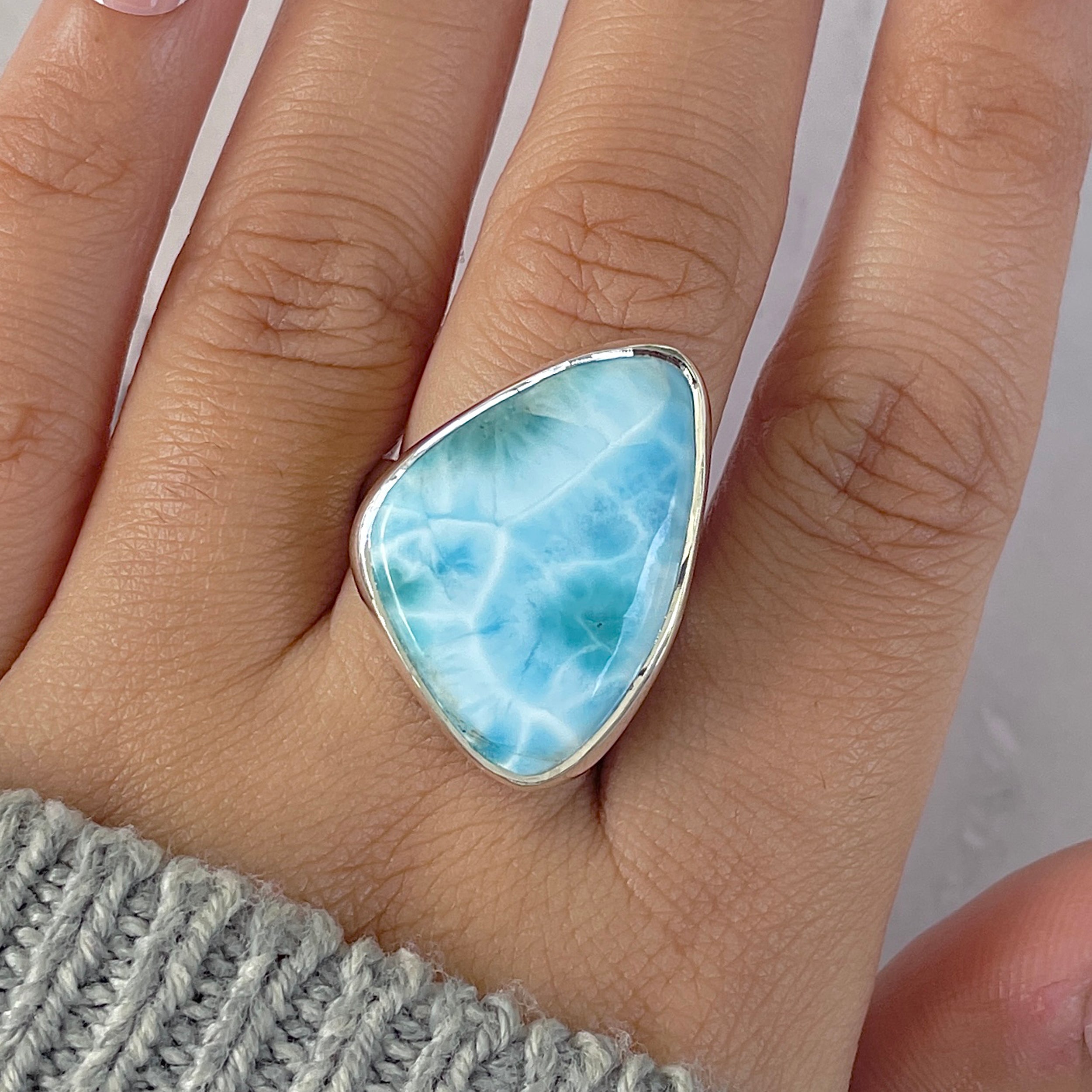 Larimar Adjustable Ring-(LAR-R-1365.)