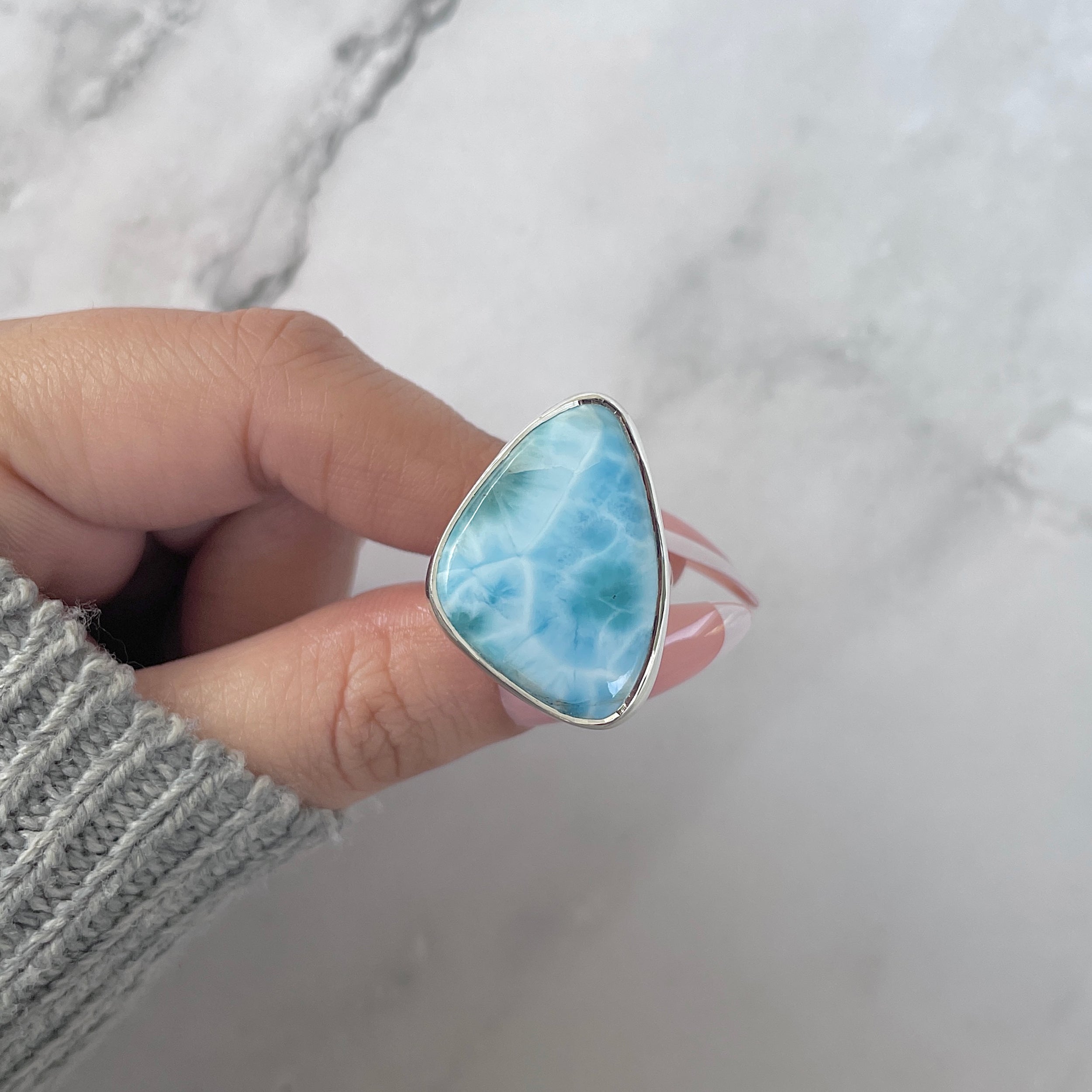 Larimar Adjustable Ring-(LAR-R-1365.)