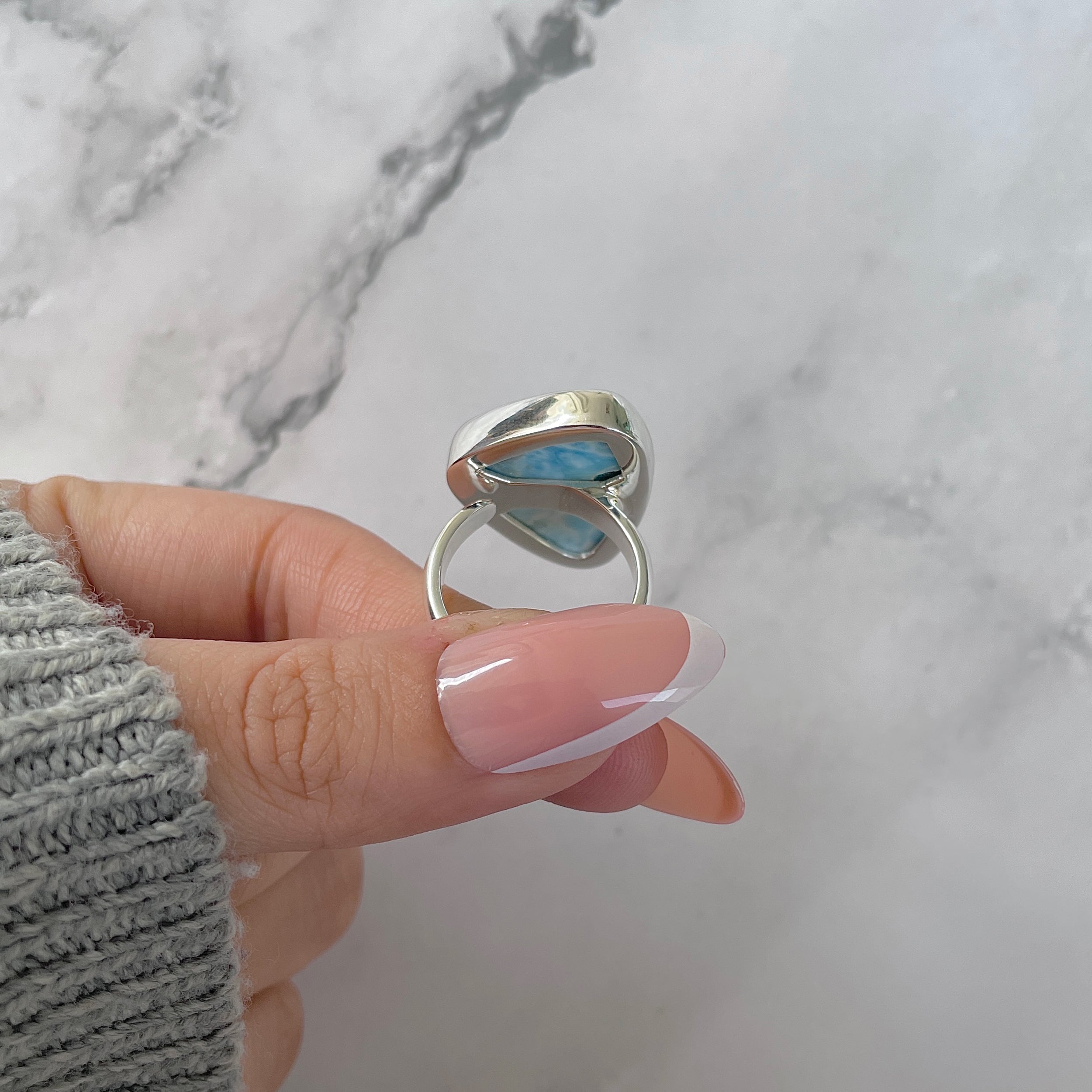 Larimar Adjustable Ring-(LAR-R-1365.)