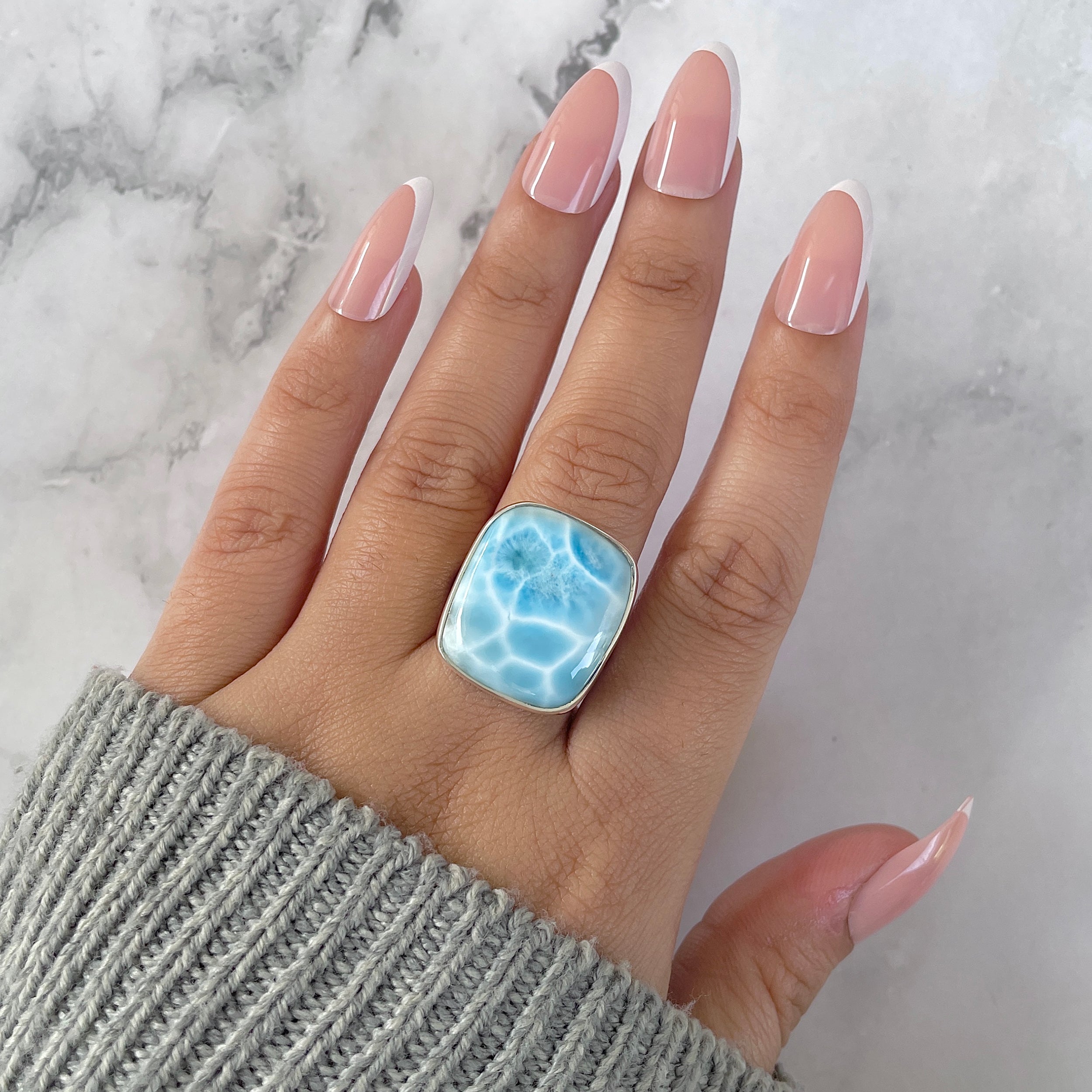 Larimar Adjustable Ring-(LAR-R-1366.)