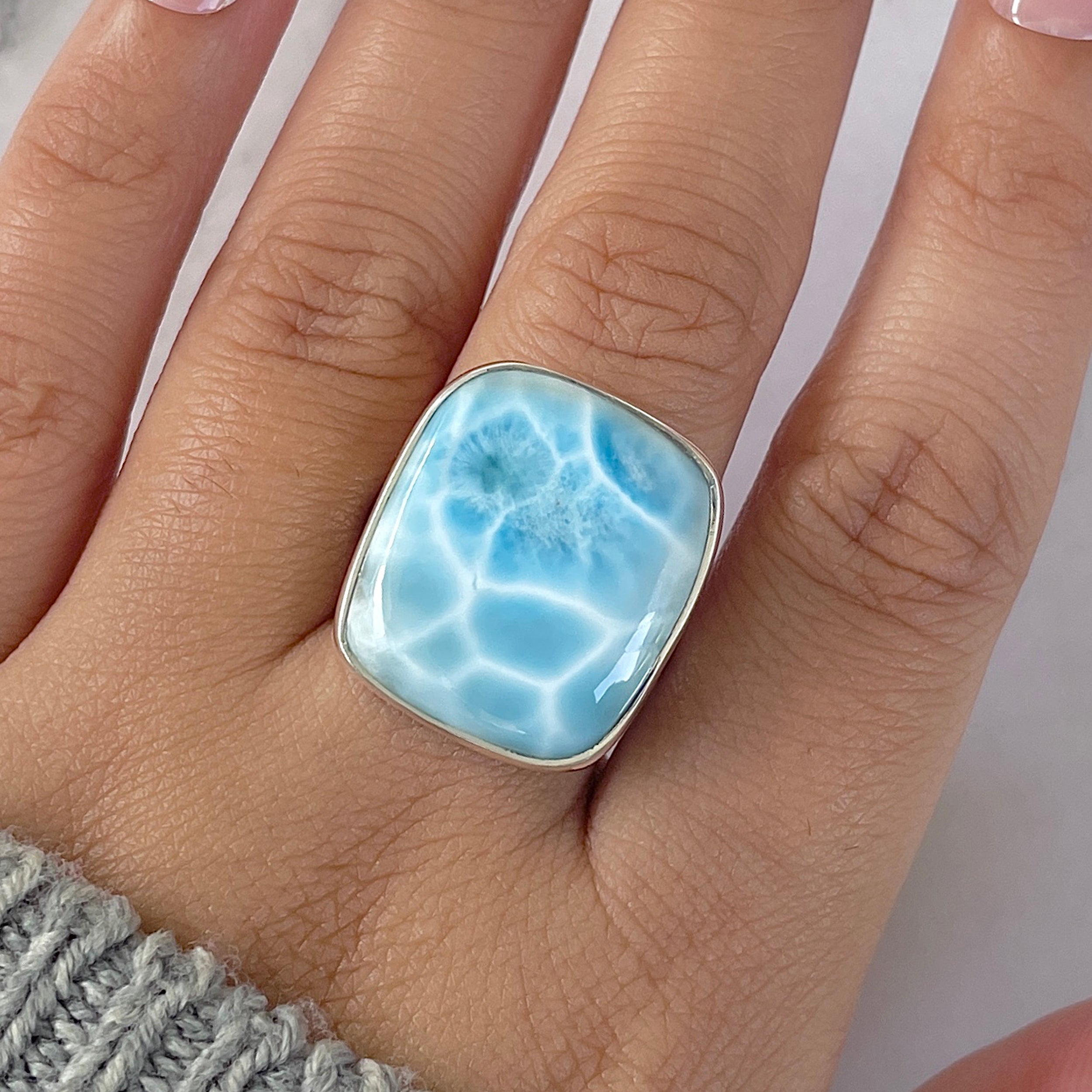 Larimar Adjustable Ring-(LAR-R-1366.)