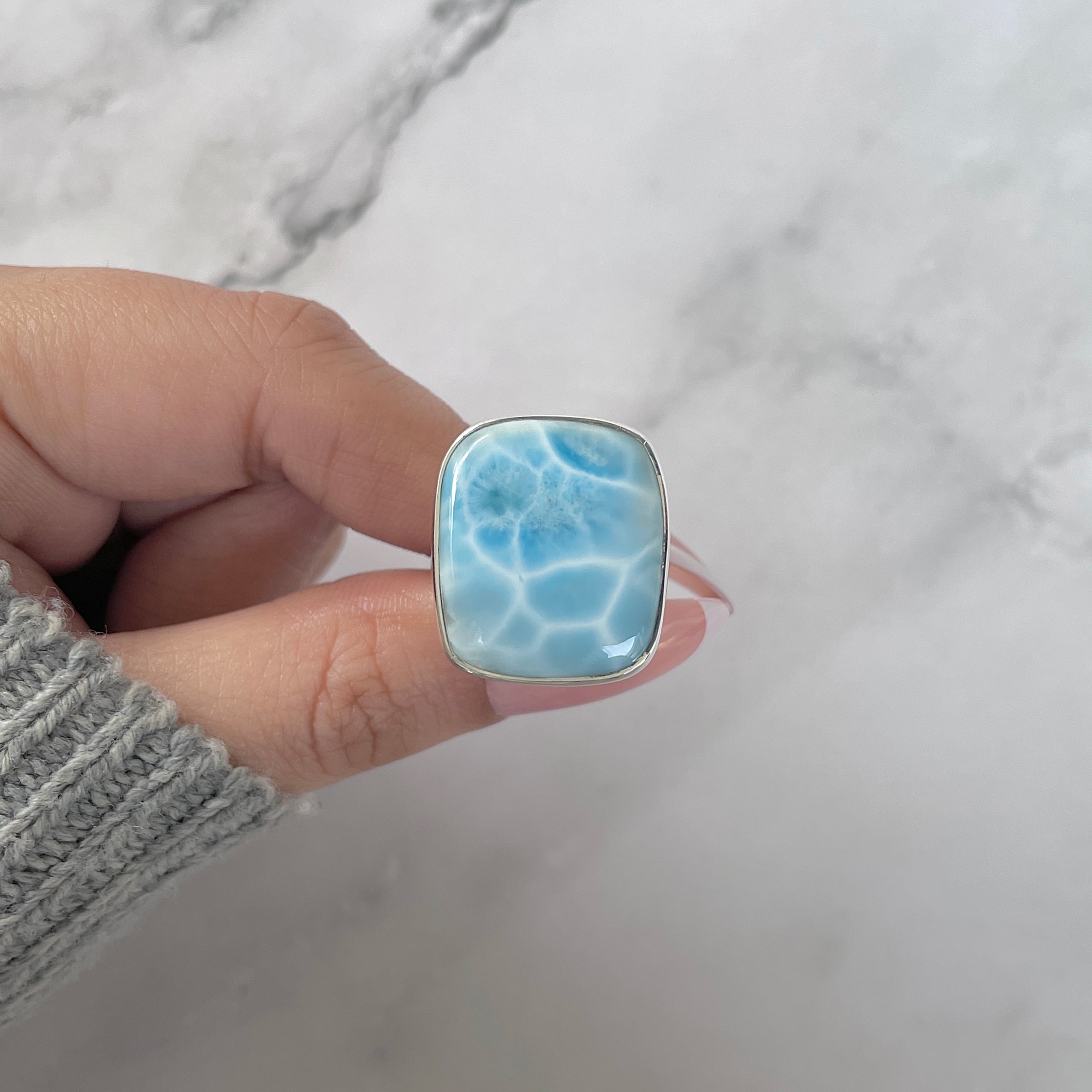 Larimar Adjustable Ring-(LAR-R-1366.)
