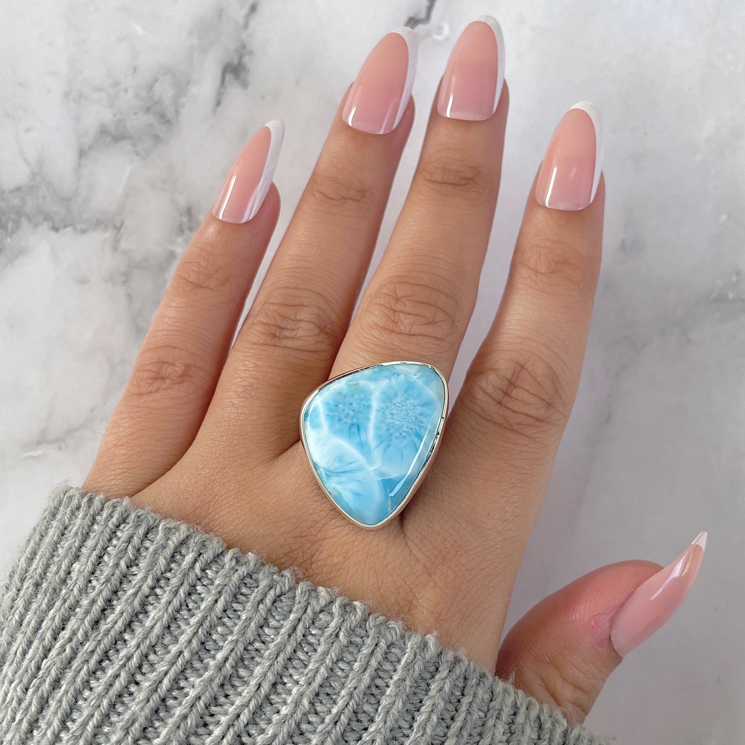 Larimar Adjustable Ring-(LAR-R-1367.)