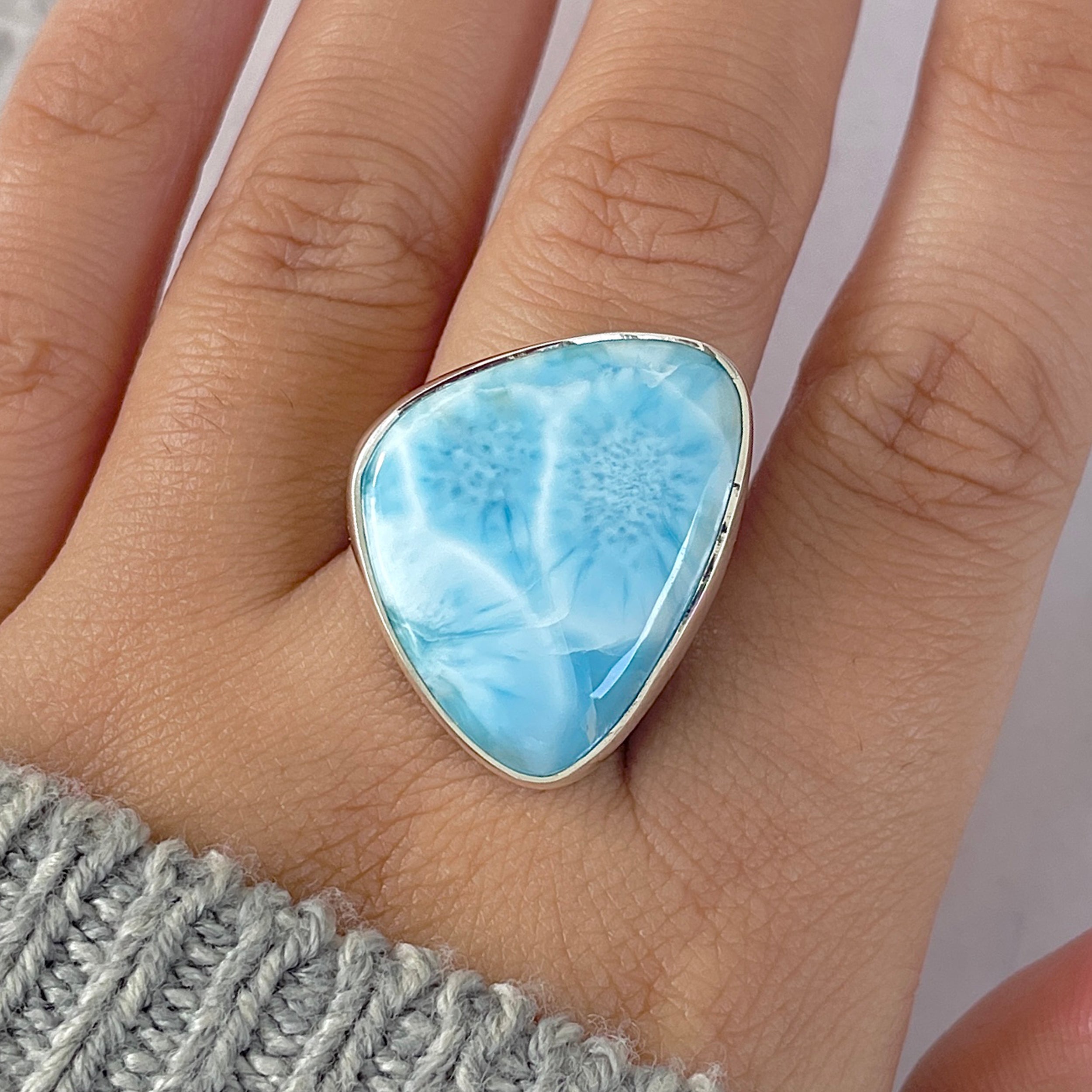 Larimar Adjustable Ring-(LAR-R-1367.)